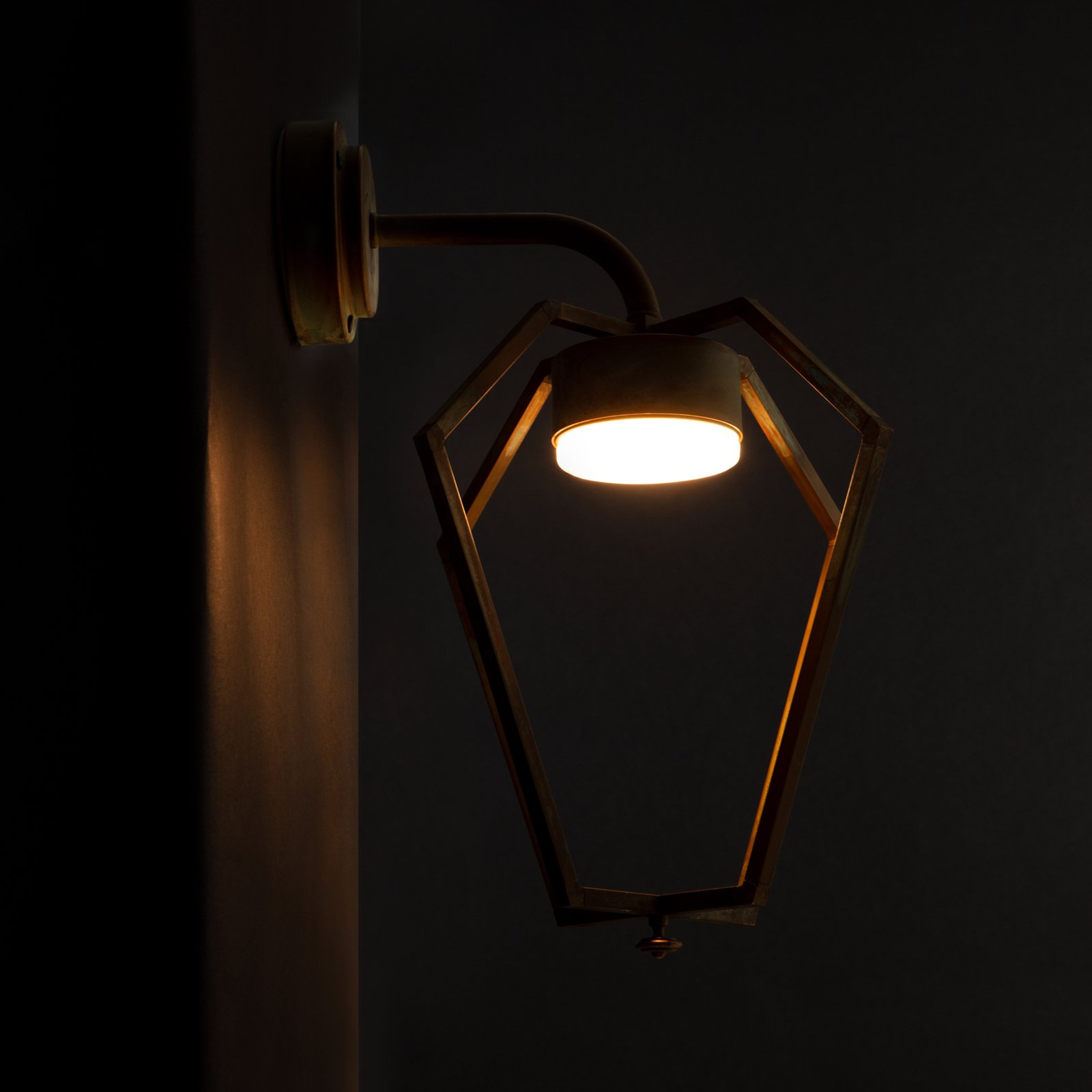 LED külső fali világítás Gemstone, sárgaréz/opál