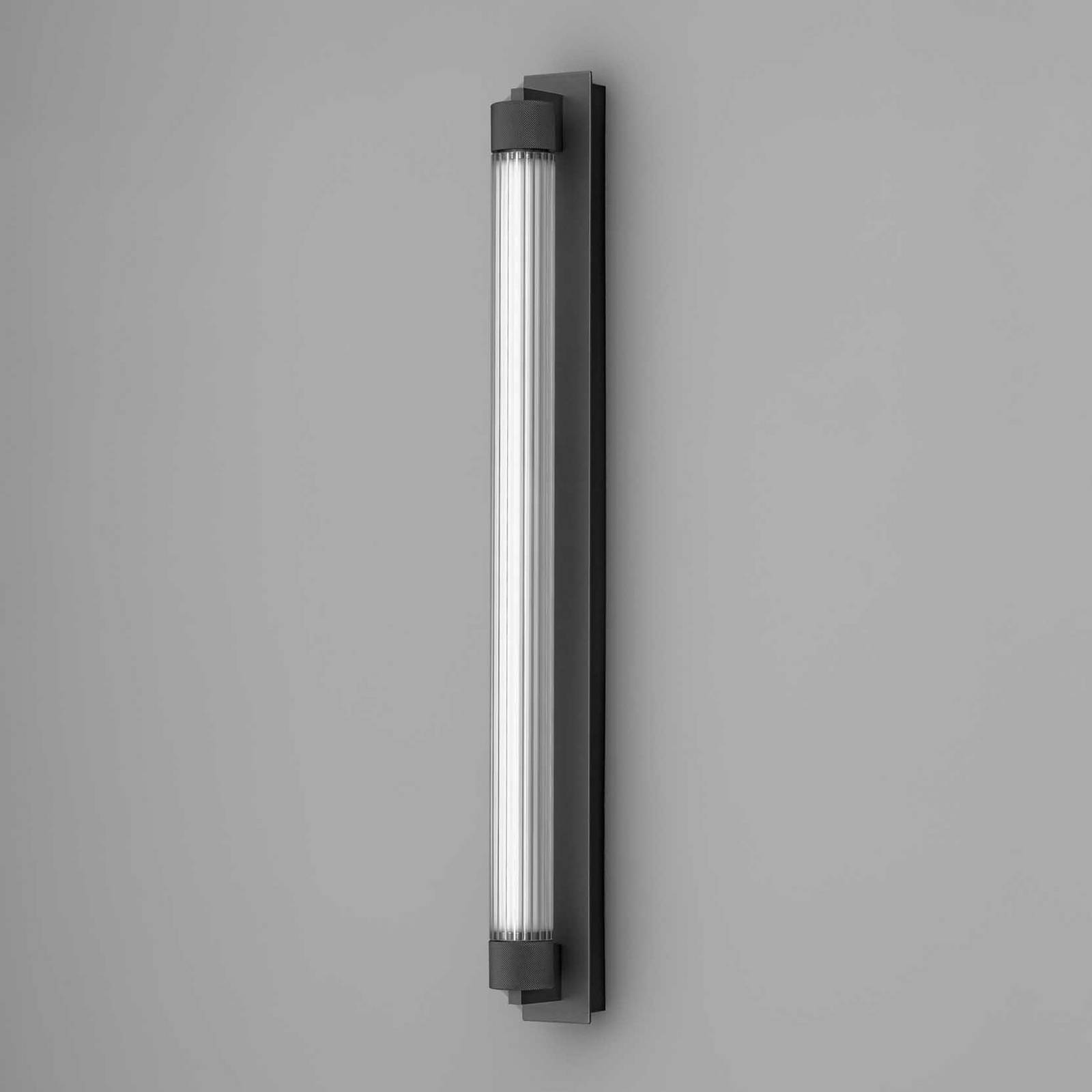 OLEV LED-Wandlampe CHARMER, schwarz Metall/Glas 2.700 K IP44 günstig online kaufen