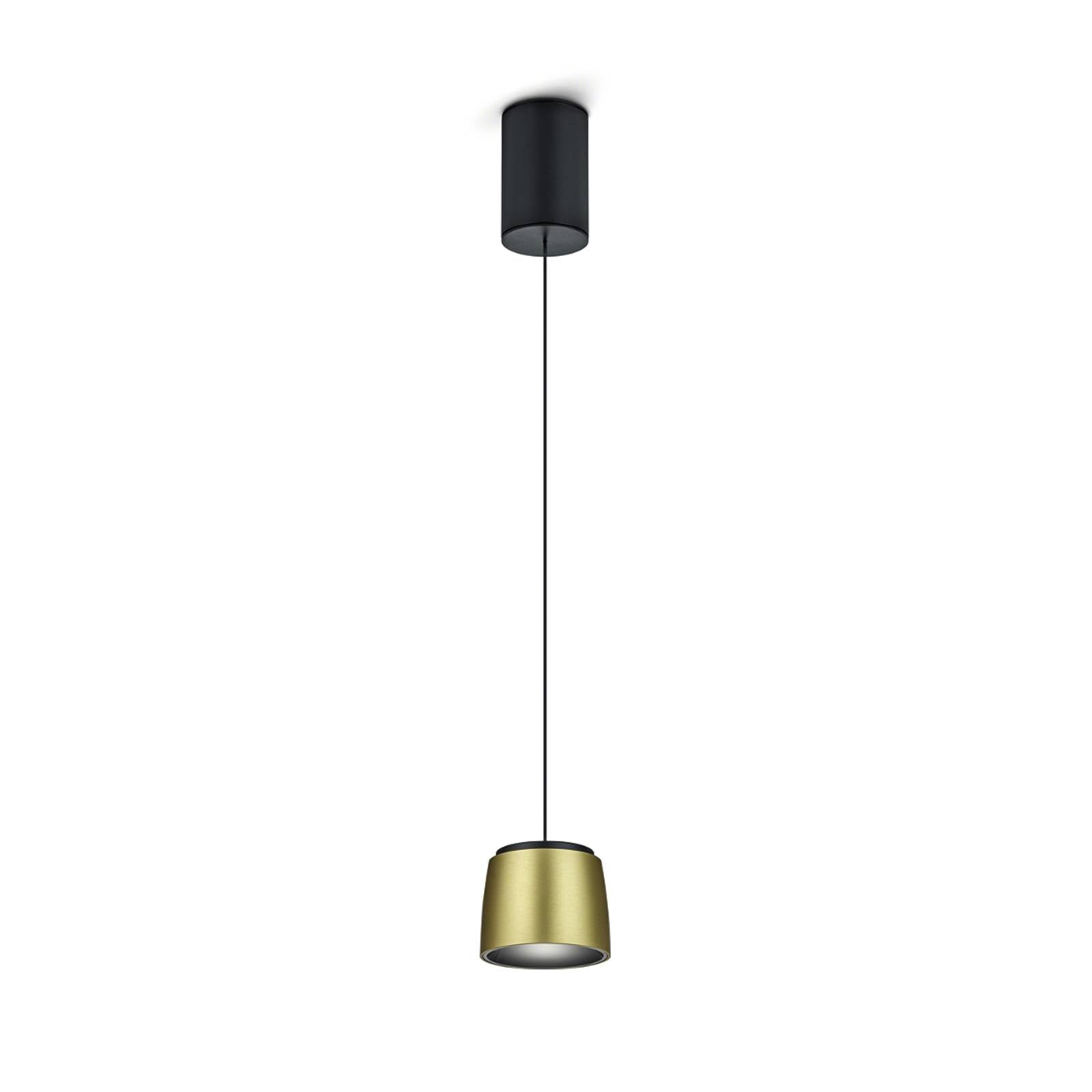 Helestra Ove LED-Hängeleuchte Ø9,5cm gold-schwarz