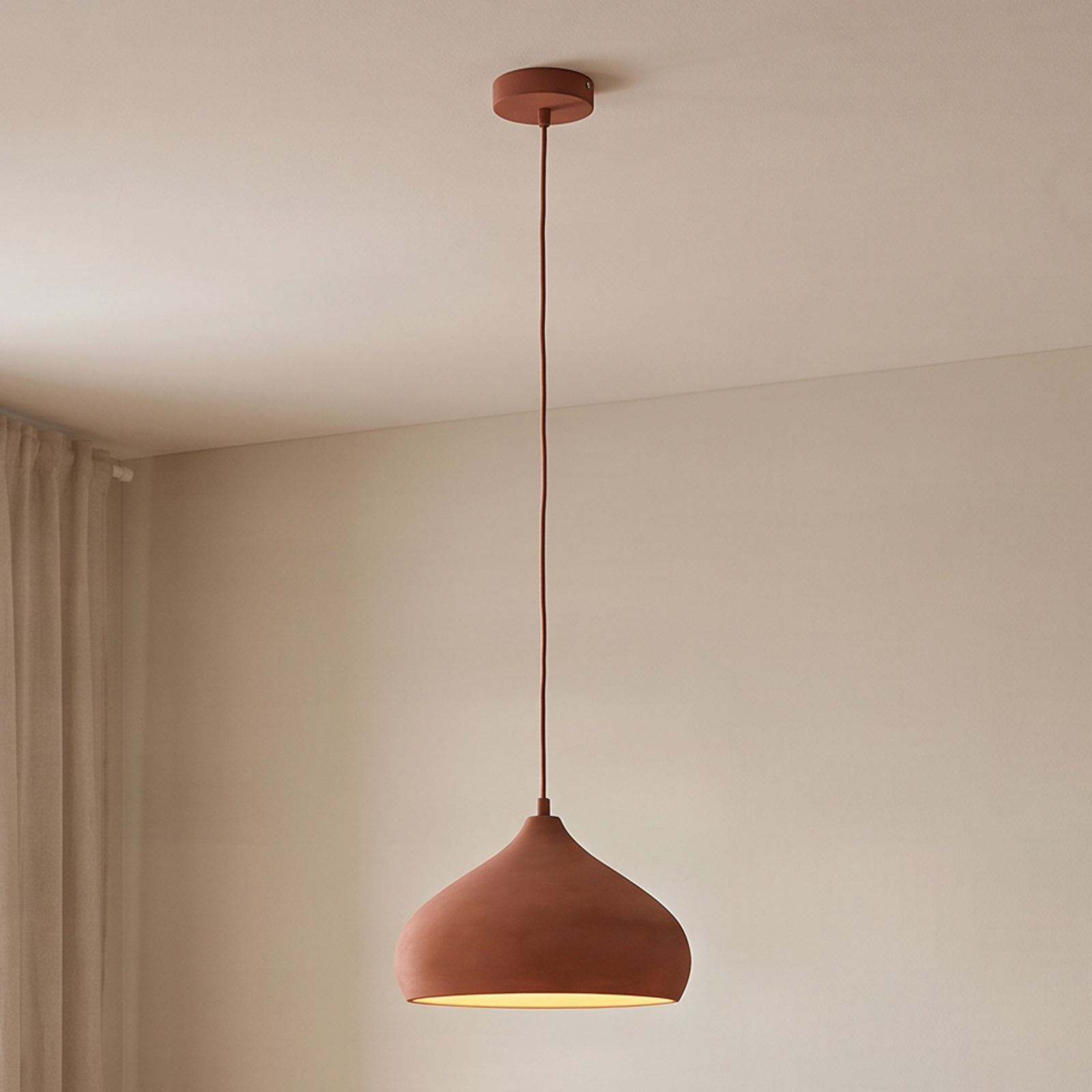 Piękna lampa wisząca Fiona, terracotta
