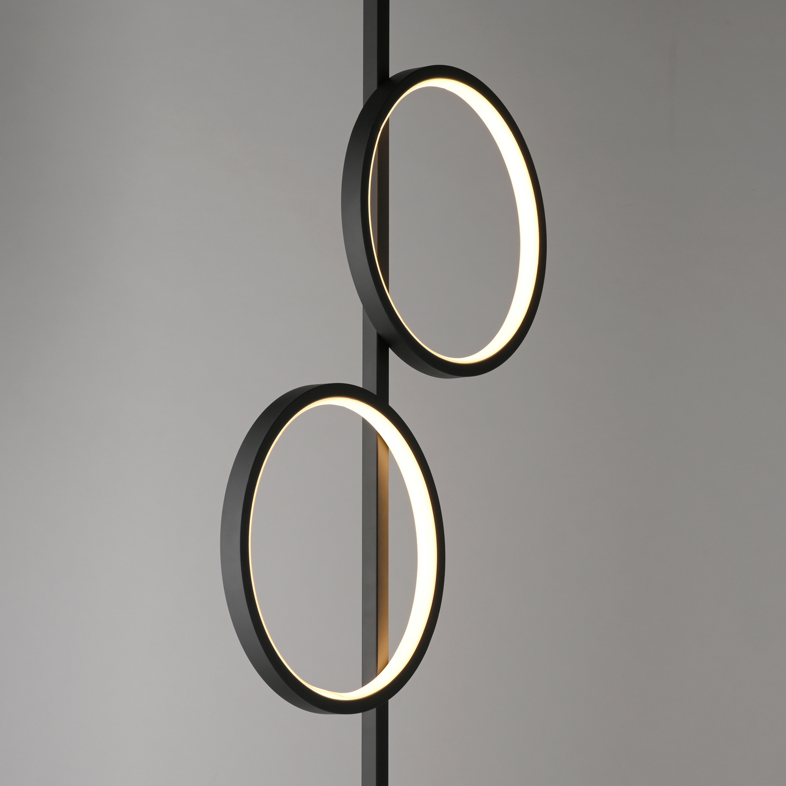 Lampadaire LED Mini-Ritus, noir, fer, 2 anneaux Lampadaire LED Mini-Ritus, noir, fer, 2 anneaux