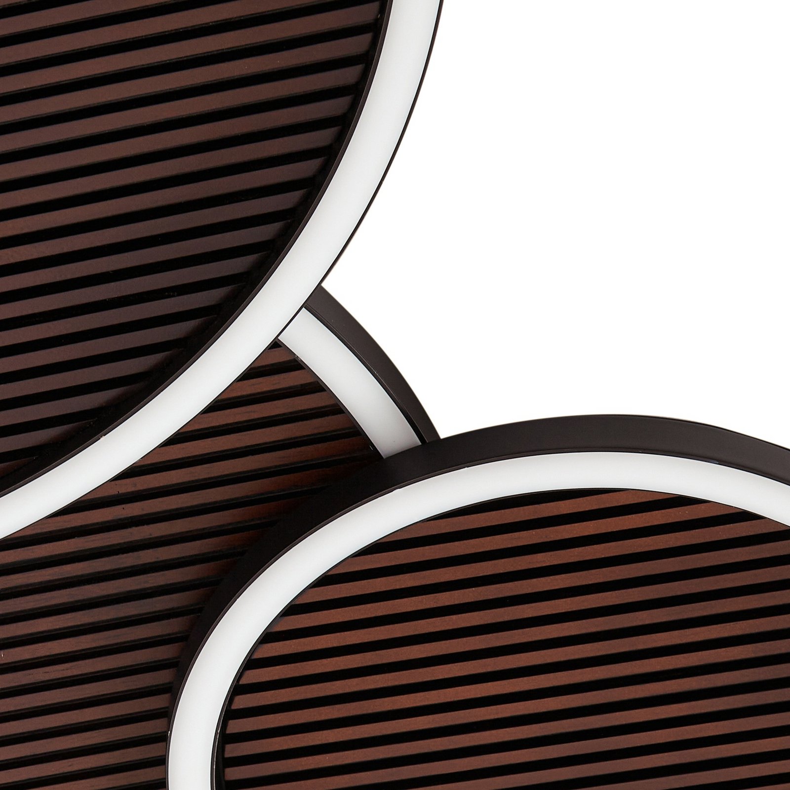 Stropní světlo Orven LED, černé/dřevěné, 80 cm, stmívatelné – Lucande