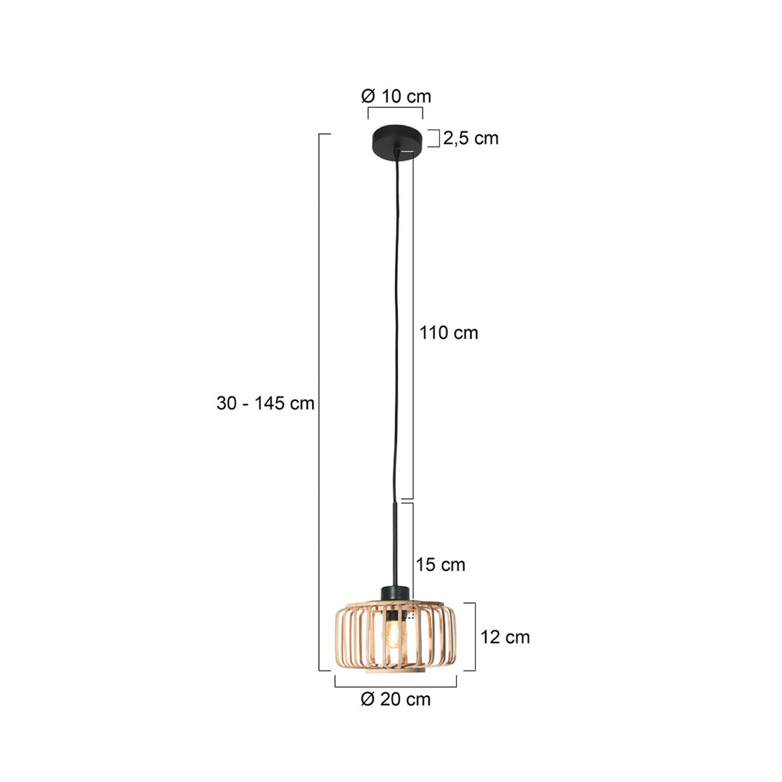 Steinhauer Suspension Sparkled Light, noir/bambou naturel, Ø 20 cm