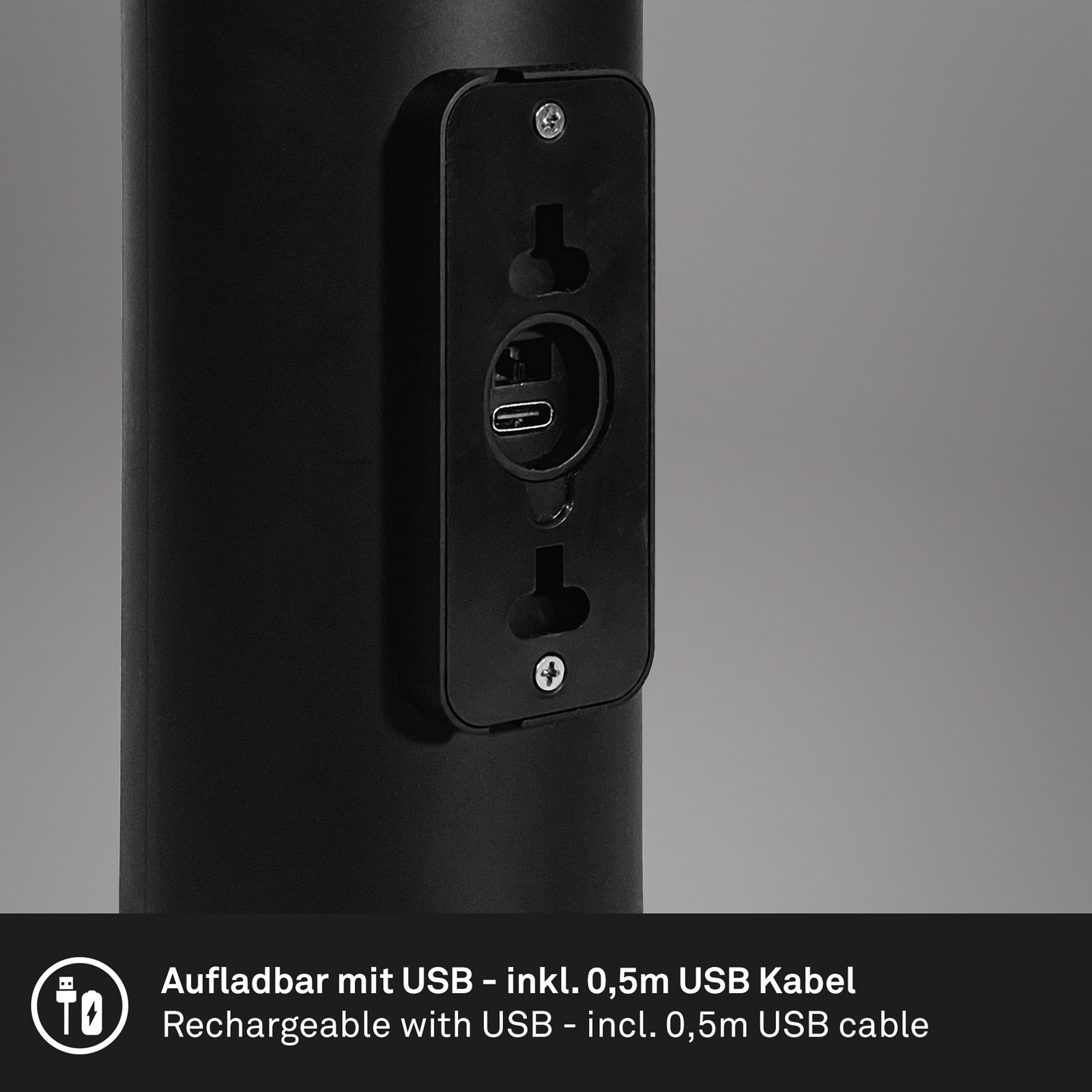 LED-Akku-Außenwandlampe 3786015, schwarz Touchdimmer up/down