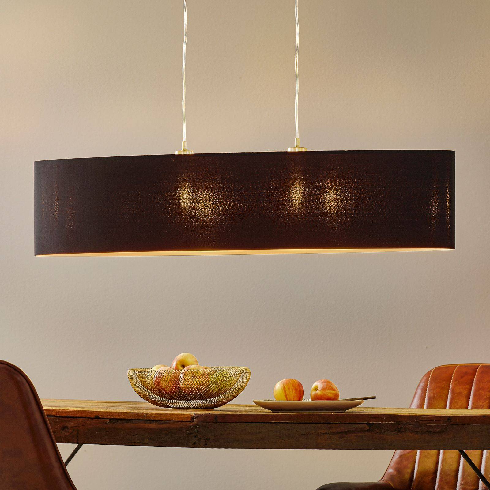 Photos - Chandelier / Lamp EGLO Stylish Lecio fabric hanging light, gold-black 