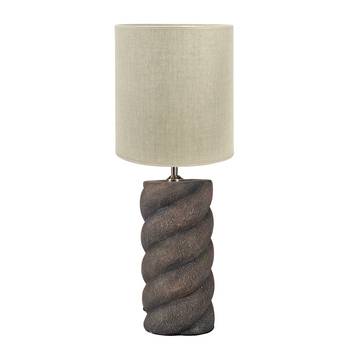 PR Home Spin bordlampe Ø 30 cm, brun keramikfod
