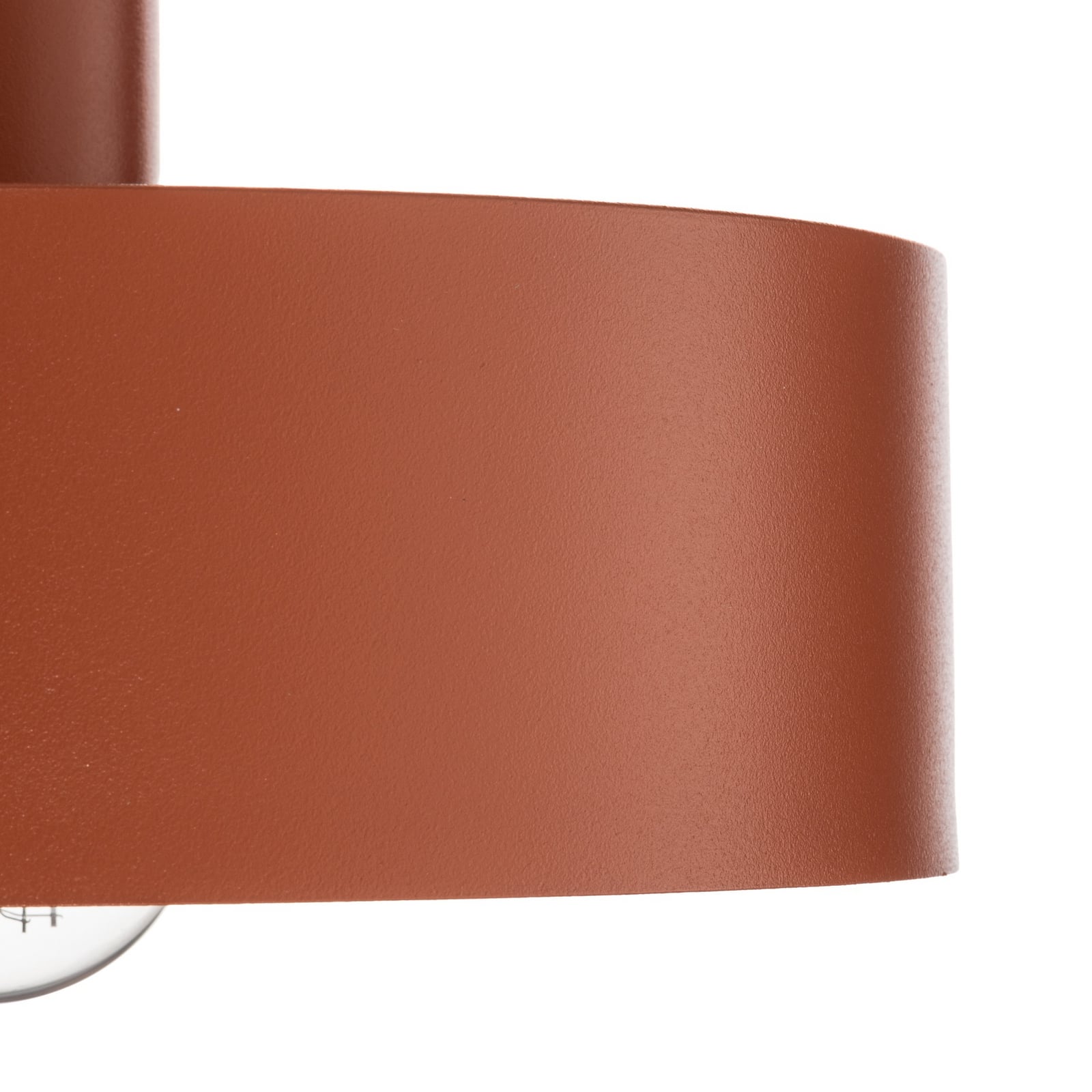 Lampă suspendată Vitrum rotundă, roșie, cilindrică, Ø 27 cm