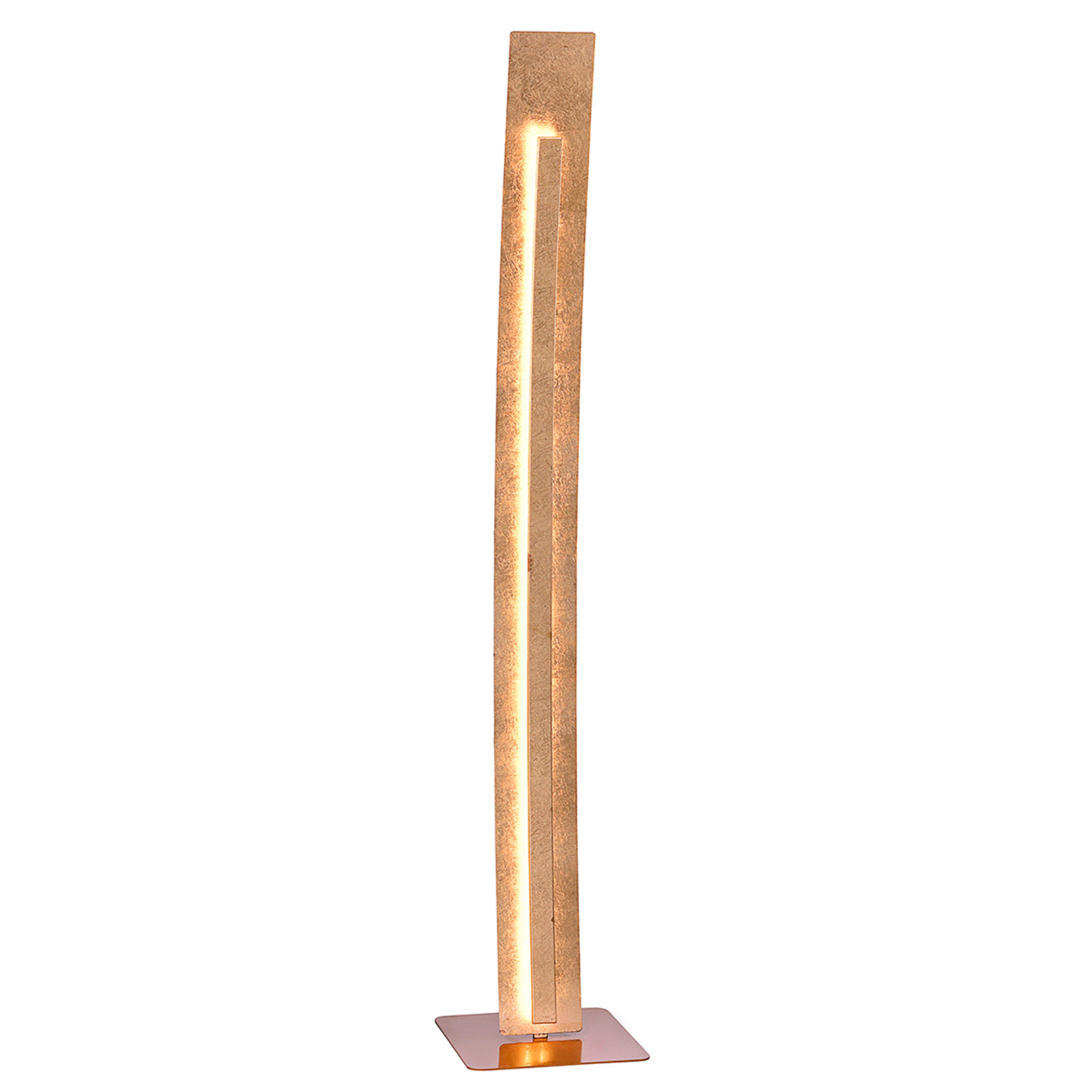 Lampadaire LED Nevis moderne, aspect feuille d'or