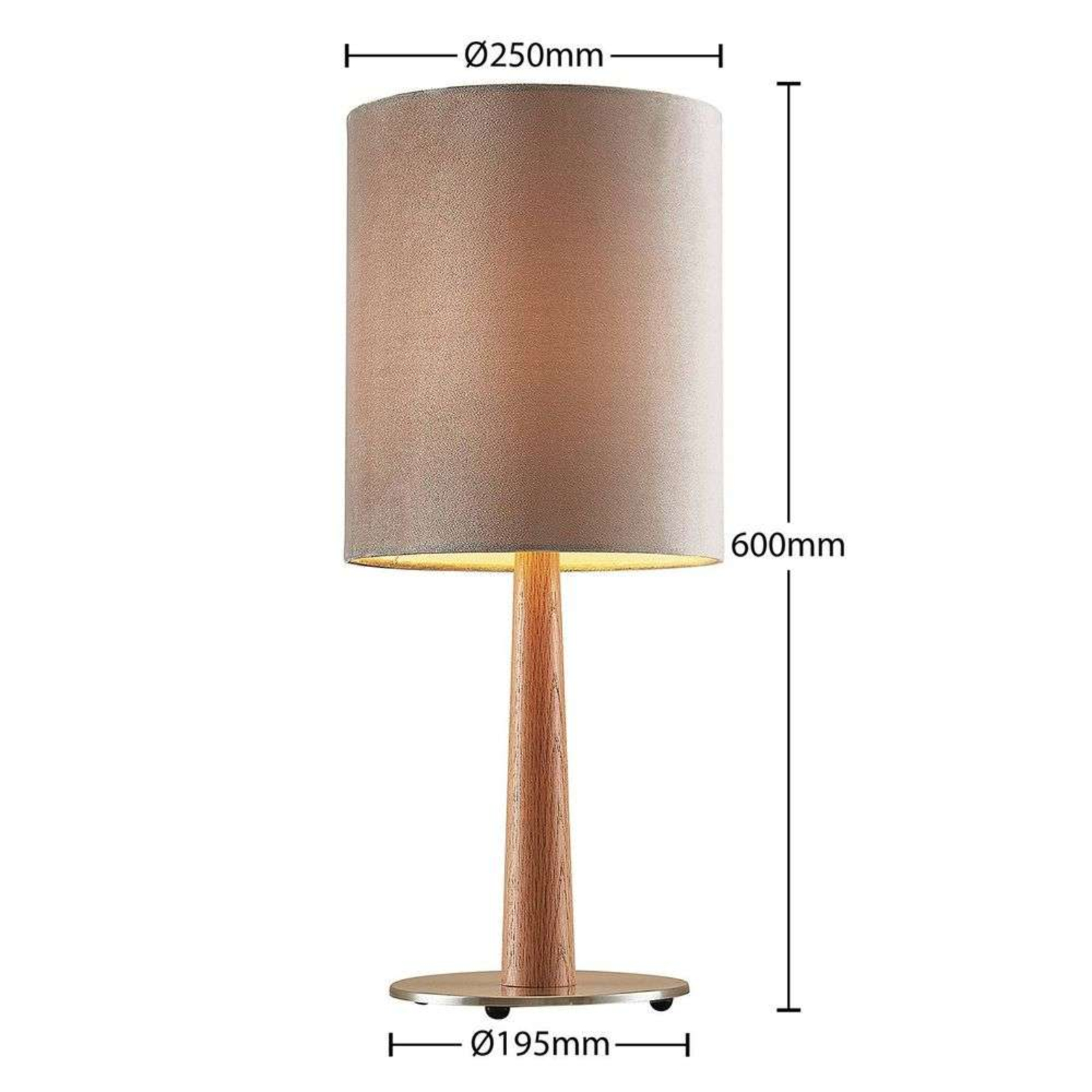 Heily Cylinder High Table Lamp Grey - Lucande