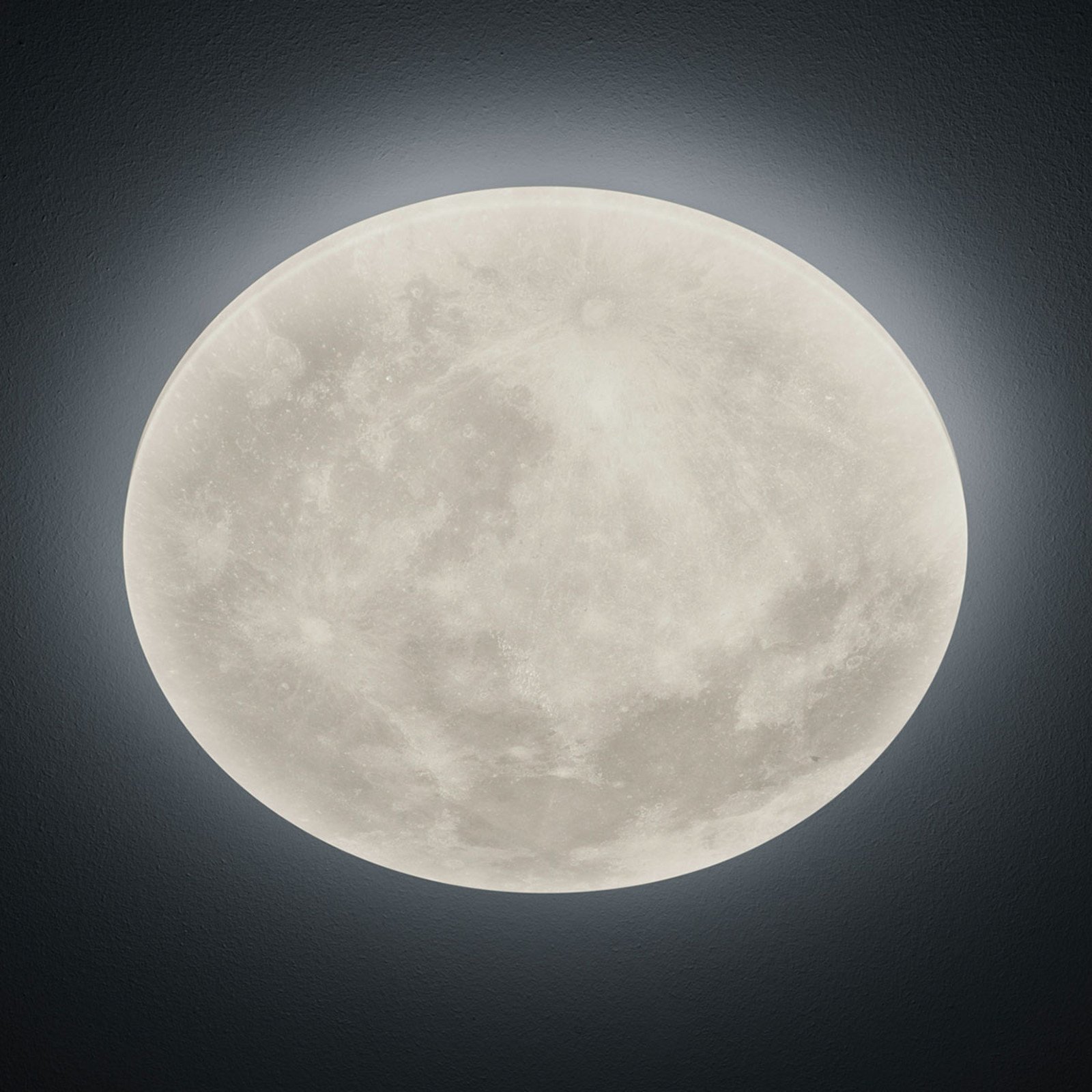 Trio Lighting Plafonieră LED Lunar cu telecomandă 40cm - Camera de zi / sufragerie - modern - alb - Plastic