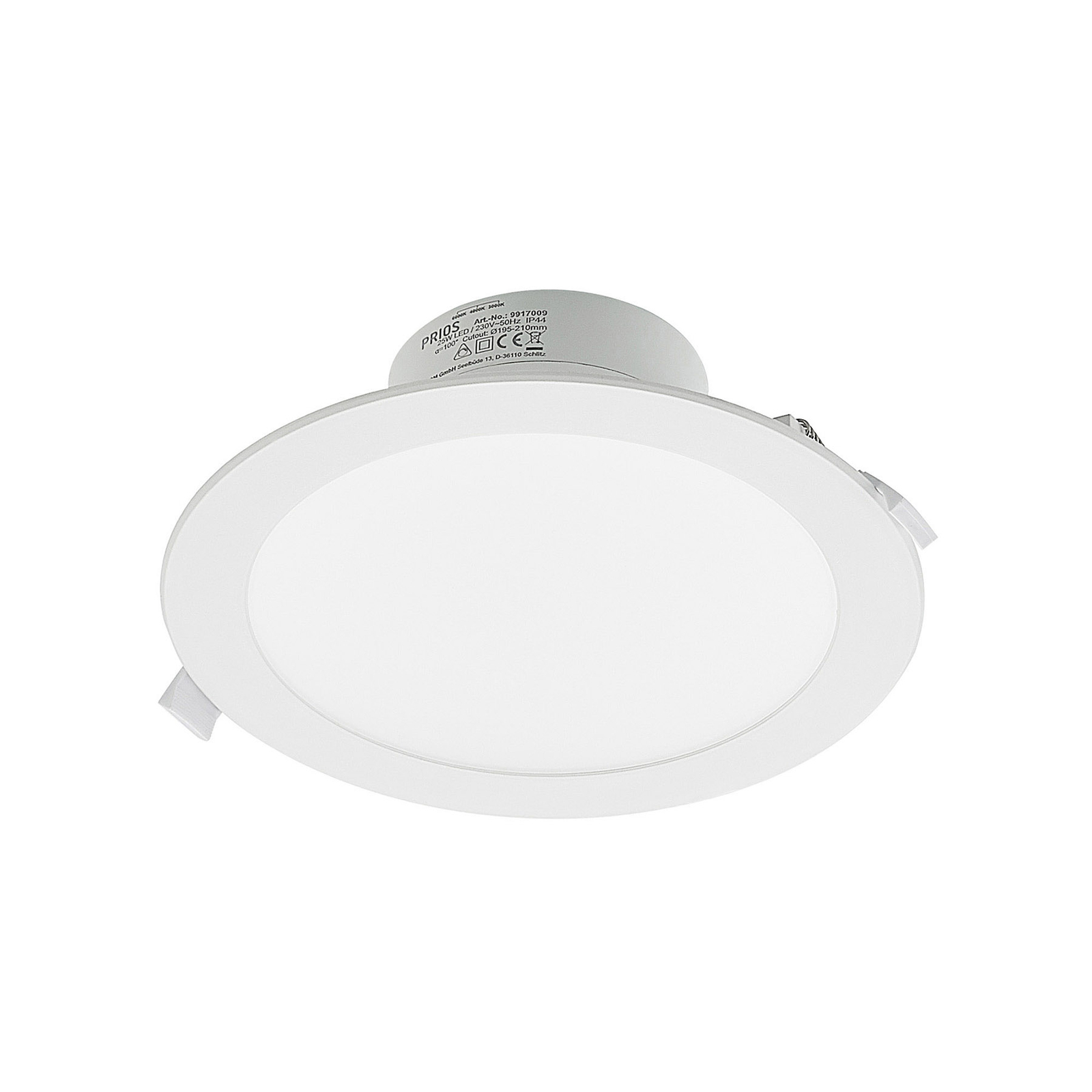 Prios LED infälld lampa Rida, 22,5cm, 25W, 10st, CCT, dimbar