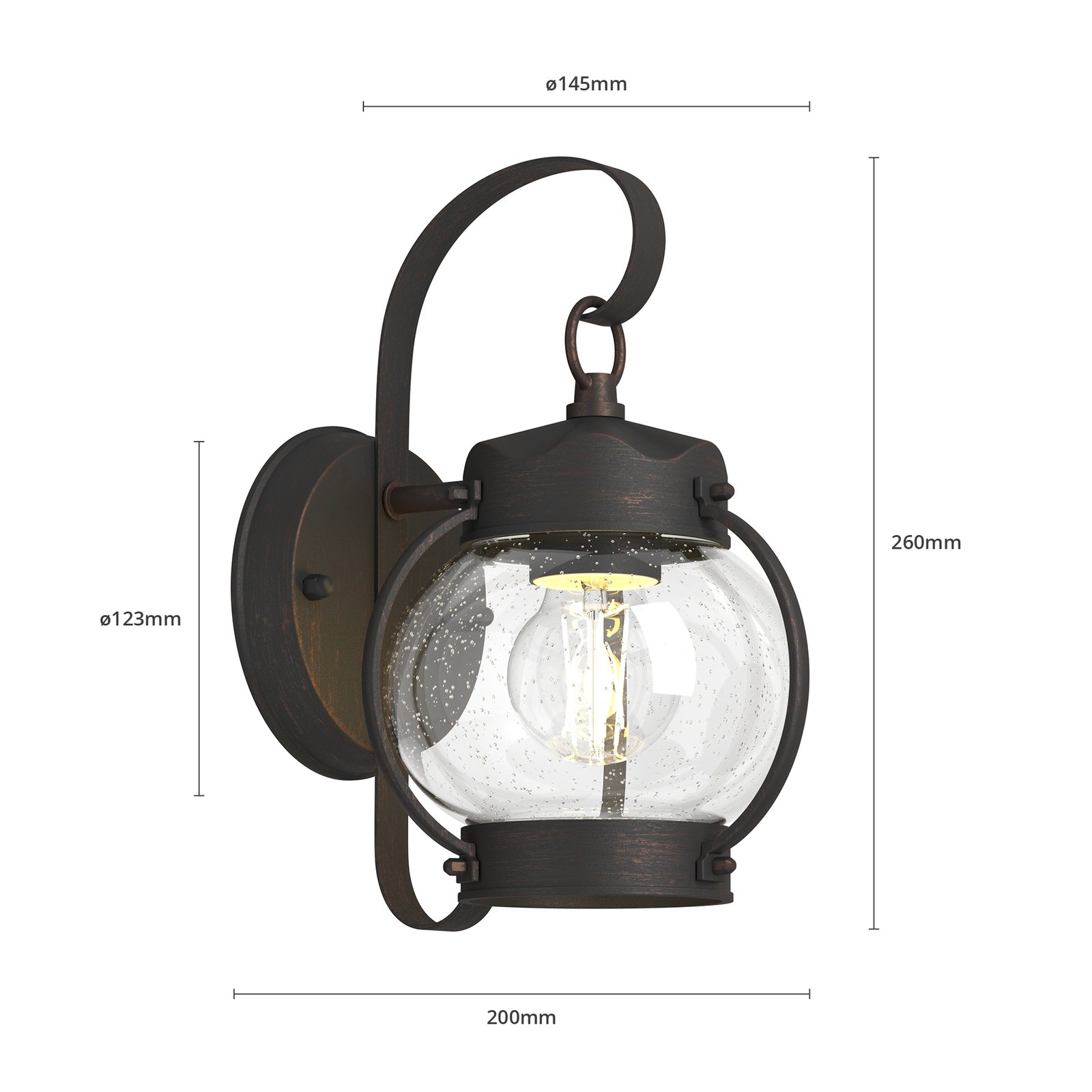 Gerlo Candeeiro de Parede Exterior Rust - Lindby