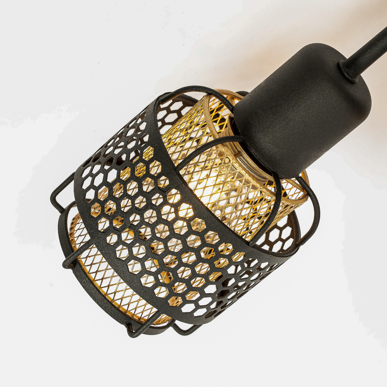 Lindby Eudoria plafondlamp 5-lamps zwart/goud
