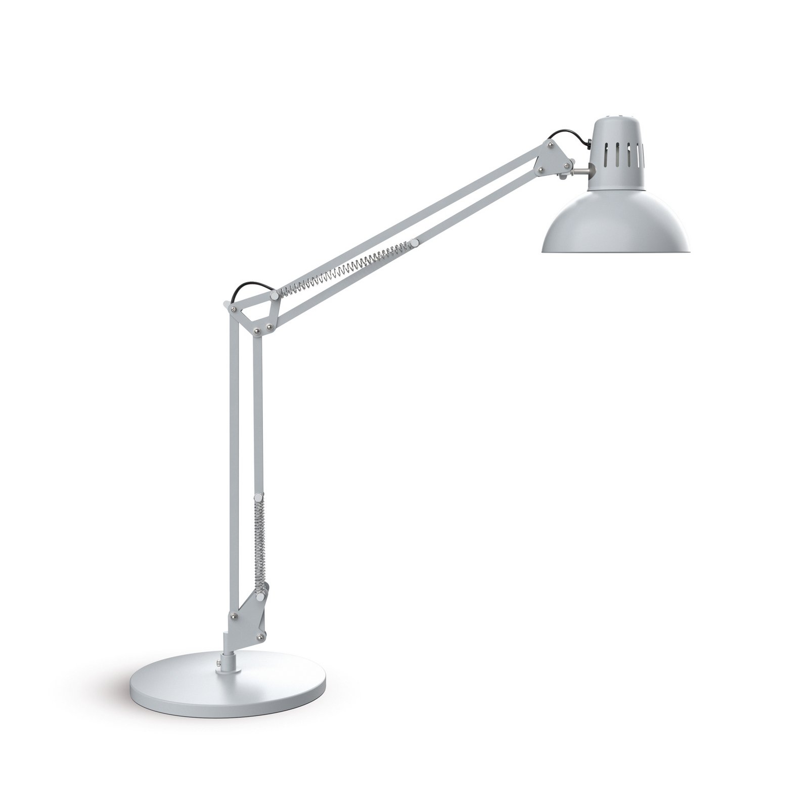 LED stolná lampa MAULstudy, strieborná, 49 cm, E27