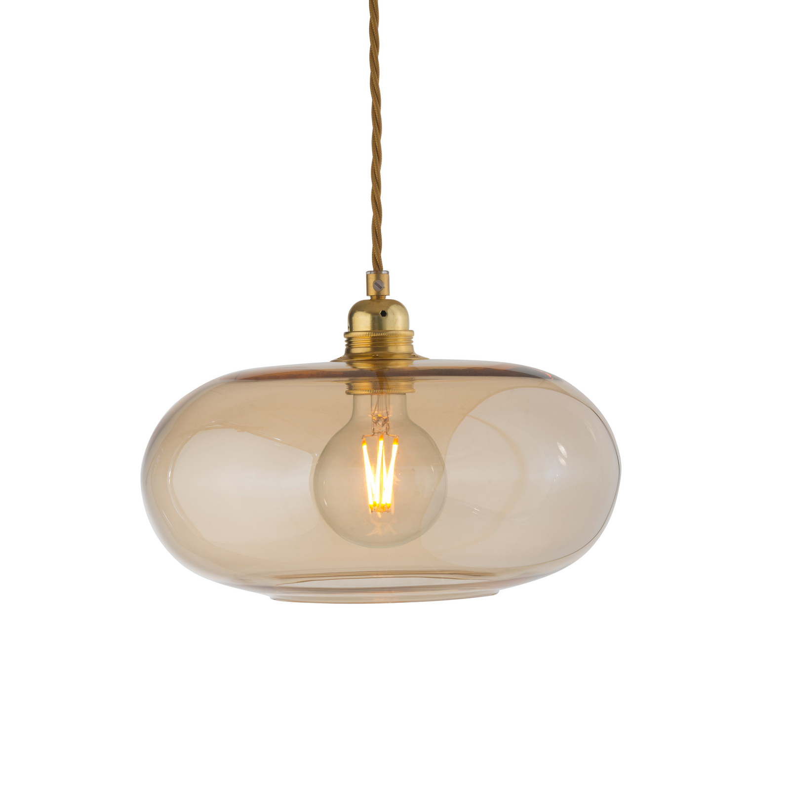 Suspension EBB & FLOW Horizon, beige, verre, Ø 29 cm