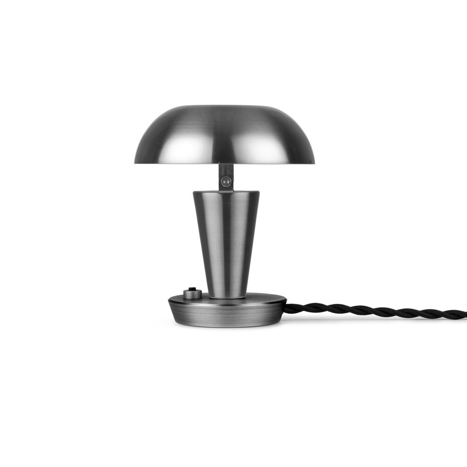 ferm LIVING Stolná lampa Tiny, nikel, 14 cm, železo, naklápacia