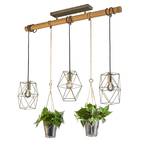 Plant hanging lamp, 3-bulb, glass for decoration