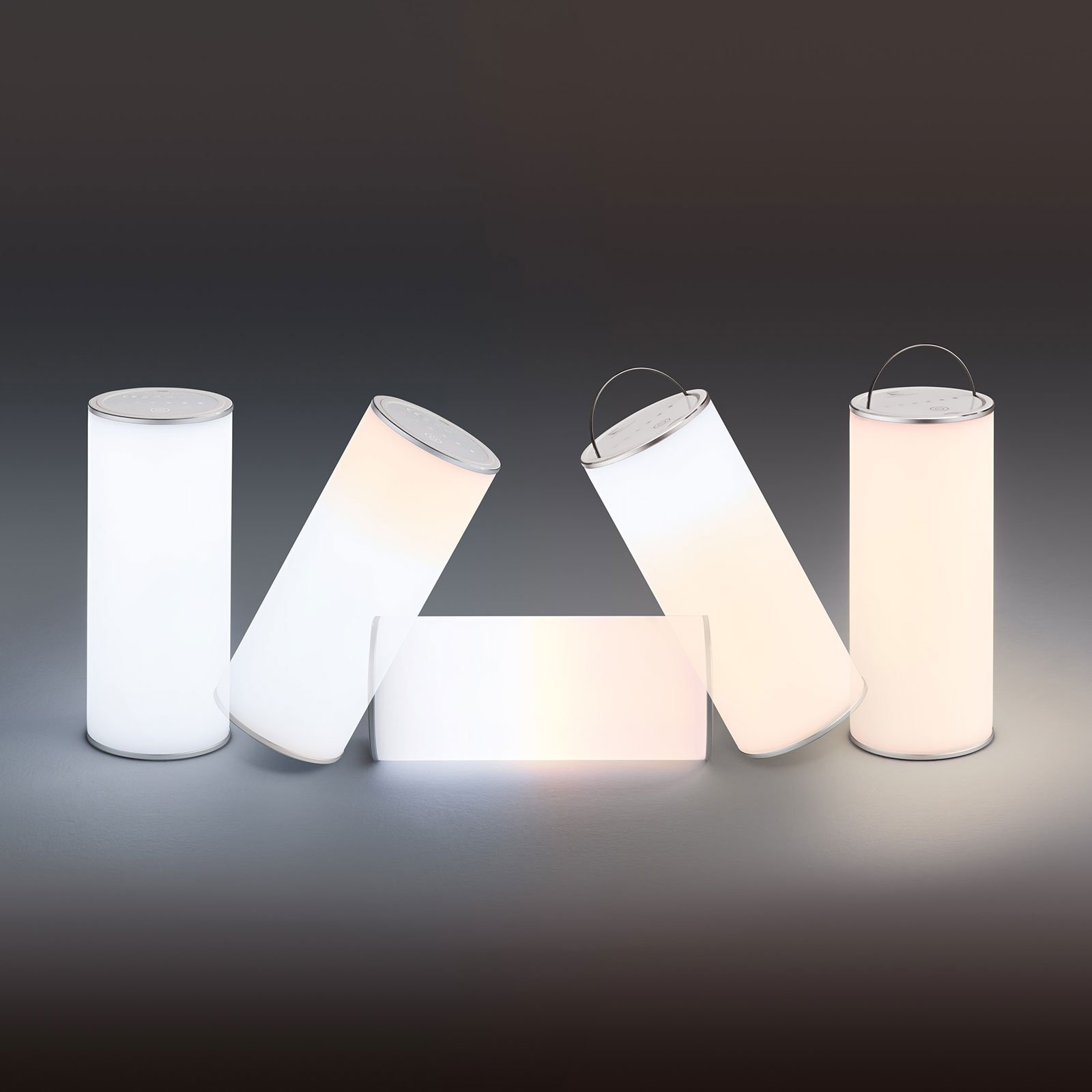 Lámpara de mesa LED Thalia, luz reversible, blanco