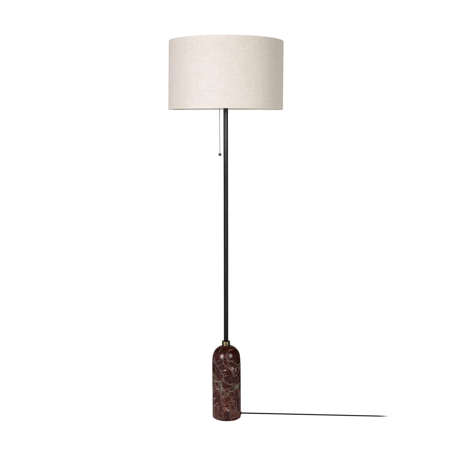 Gravity UK floor lamp, cream canvas, red marble, height 168 cm - Gubi