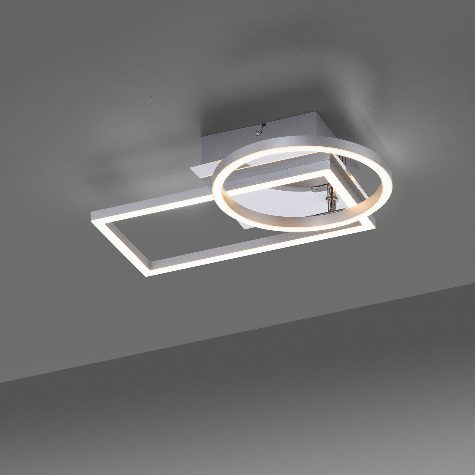 JUST LIGHT. Iven plafonieră LED oțel 37x26cm - dormitor - gri oțel - Metal