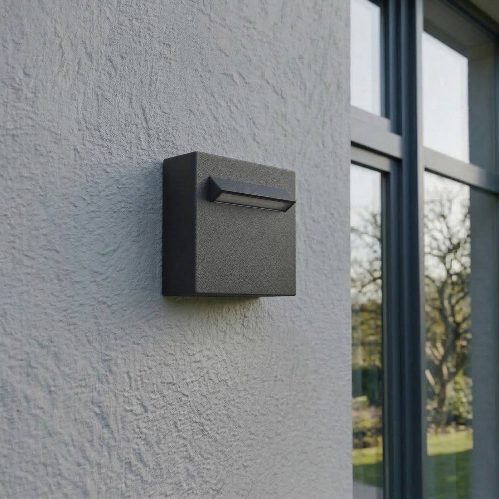 Kinkiet zewnętrzny LED Lucande Joril, 9,4 cm, czarny, IP65