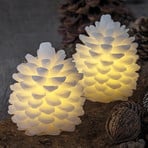 Vela LED Clara, altura 10 cm, lote de dos
