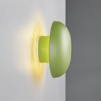 LED battery wall light Davey, green, dimmable, Ø 15.5 cm