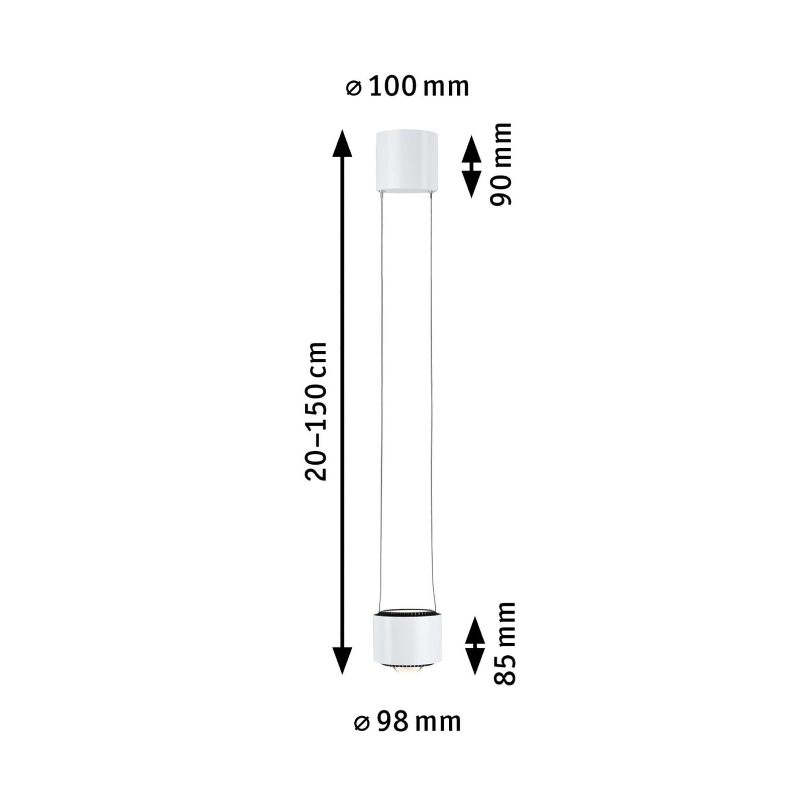 Paulmann URail LED висяща лампа Aldan, сигнално бяла, 3000K