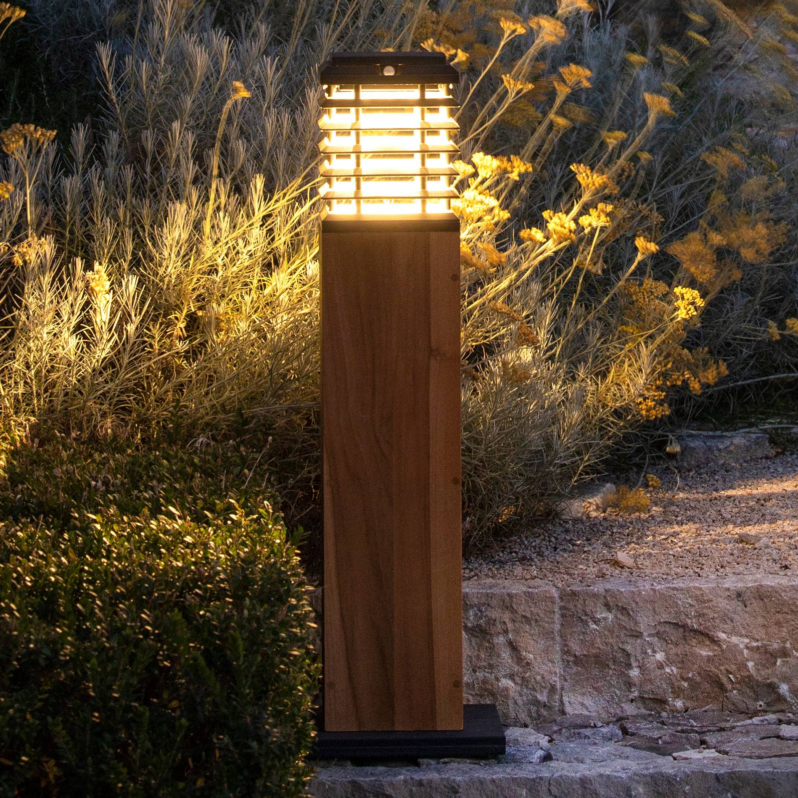 Les Jardins Borne solaire LED Tekura Duratek gris/gris