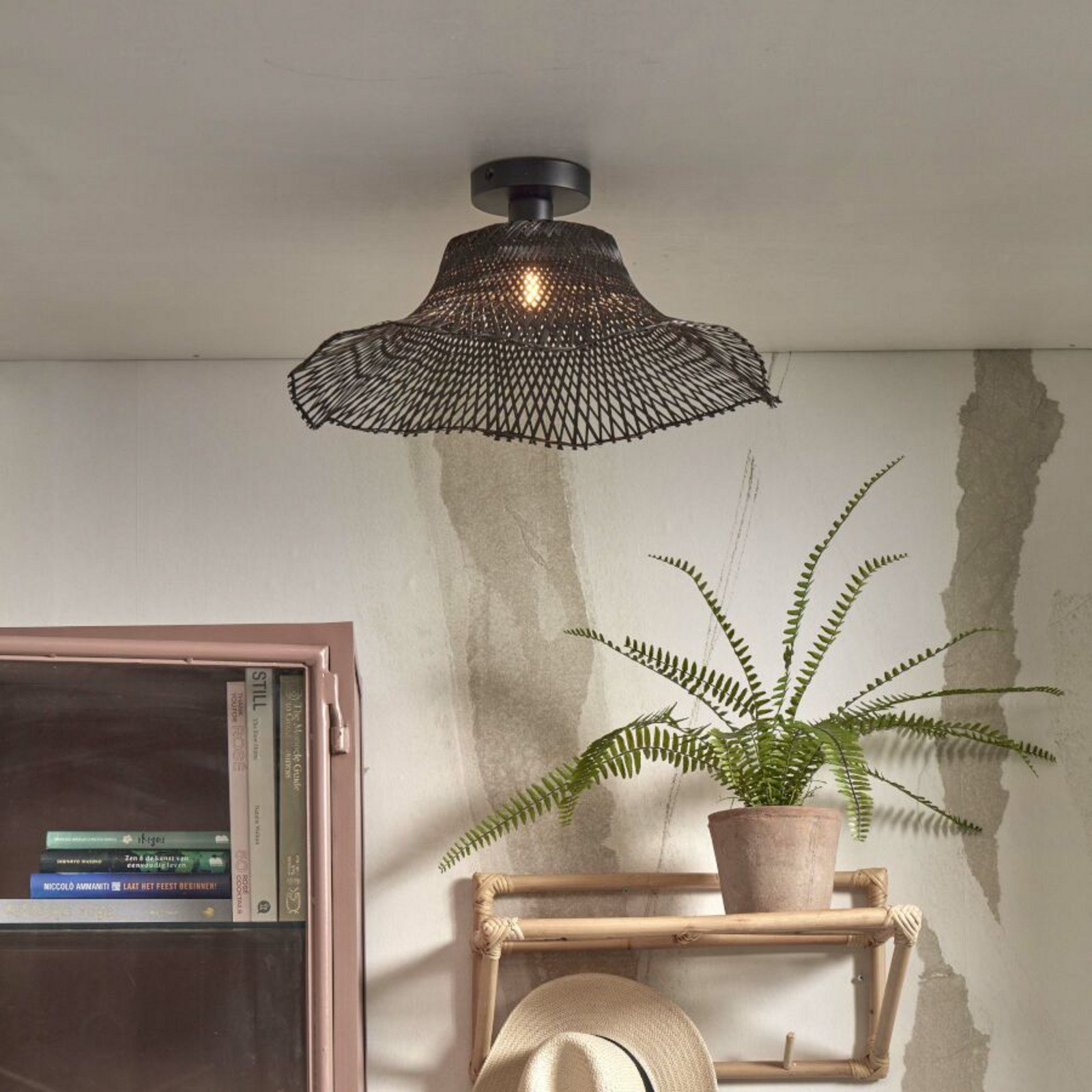 Plafonieră GOOD & MOJO Ibiza Ibiza Ø 50cm negru - Camera de zi / sufragerie - Bamboo