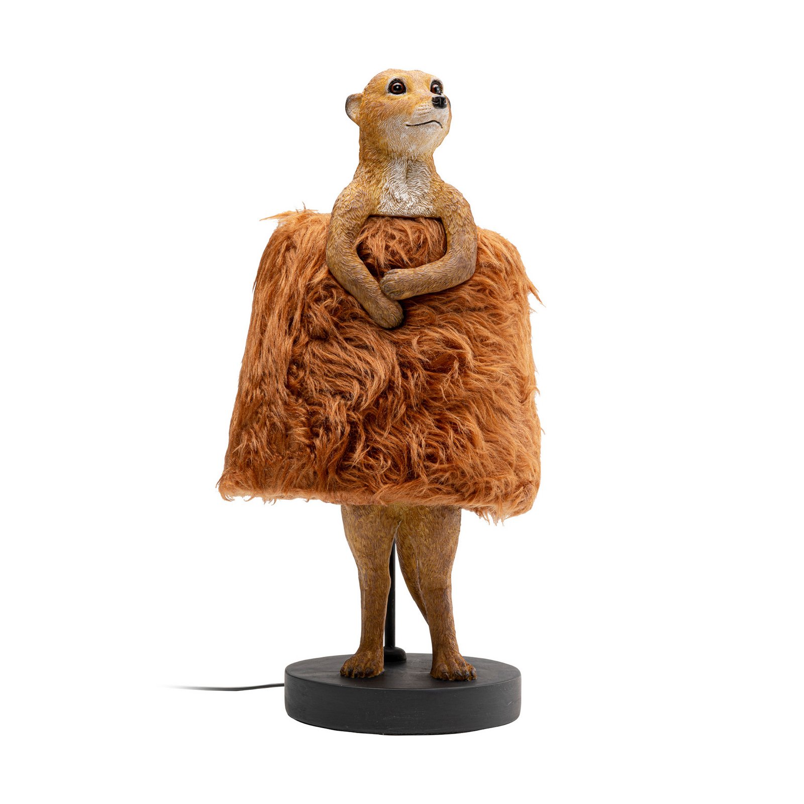 Kare stolová lampa Animal Meerkat Fur, hnedá, 51 cm, E14