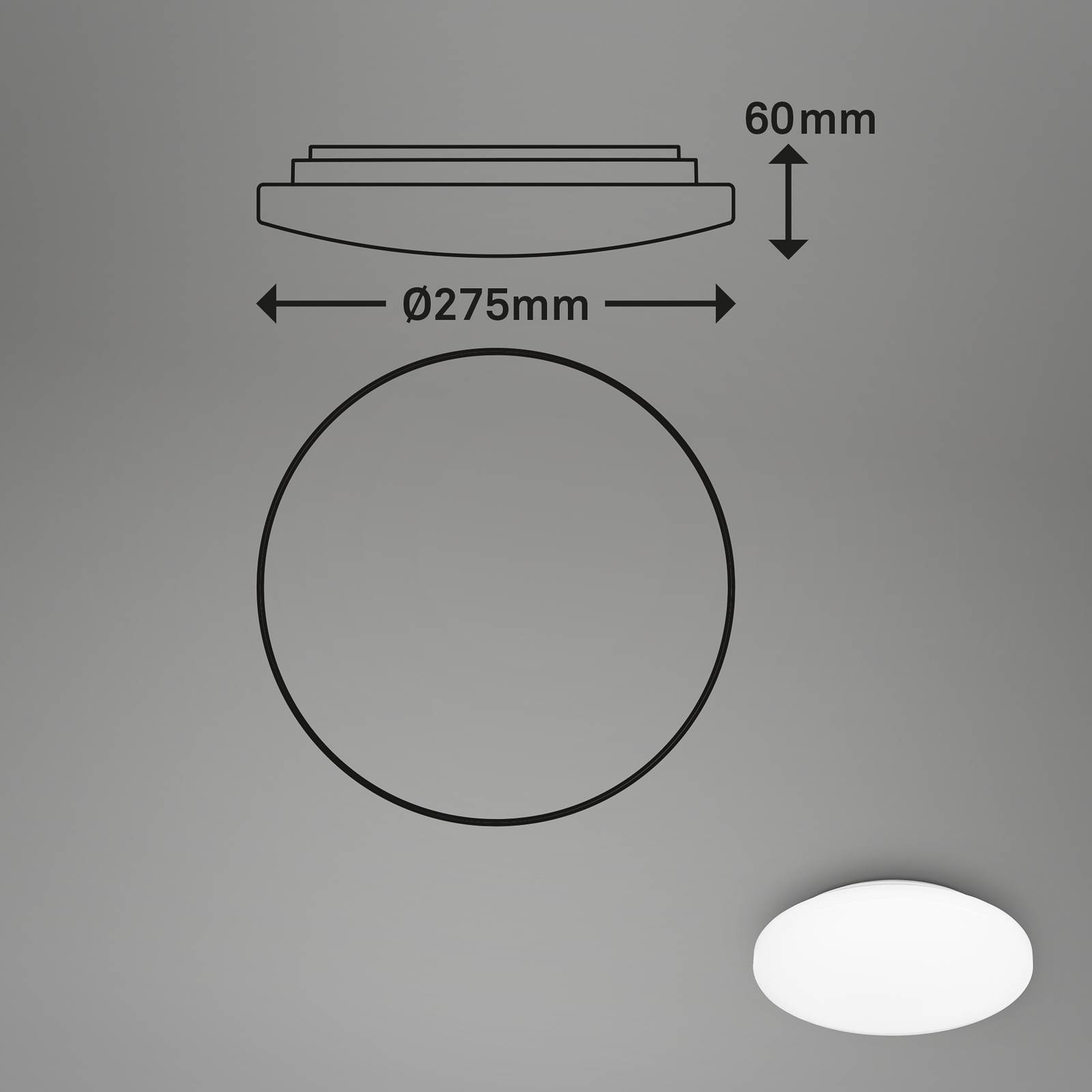 Łazienkowa lampa sufitowa LED Case do łazienki IP44 3000K Ø 28cm