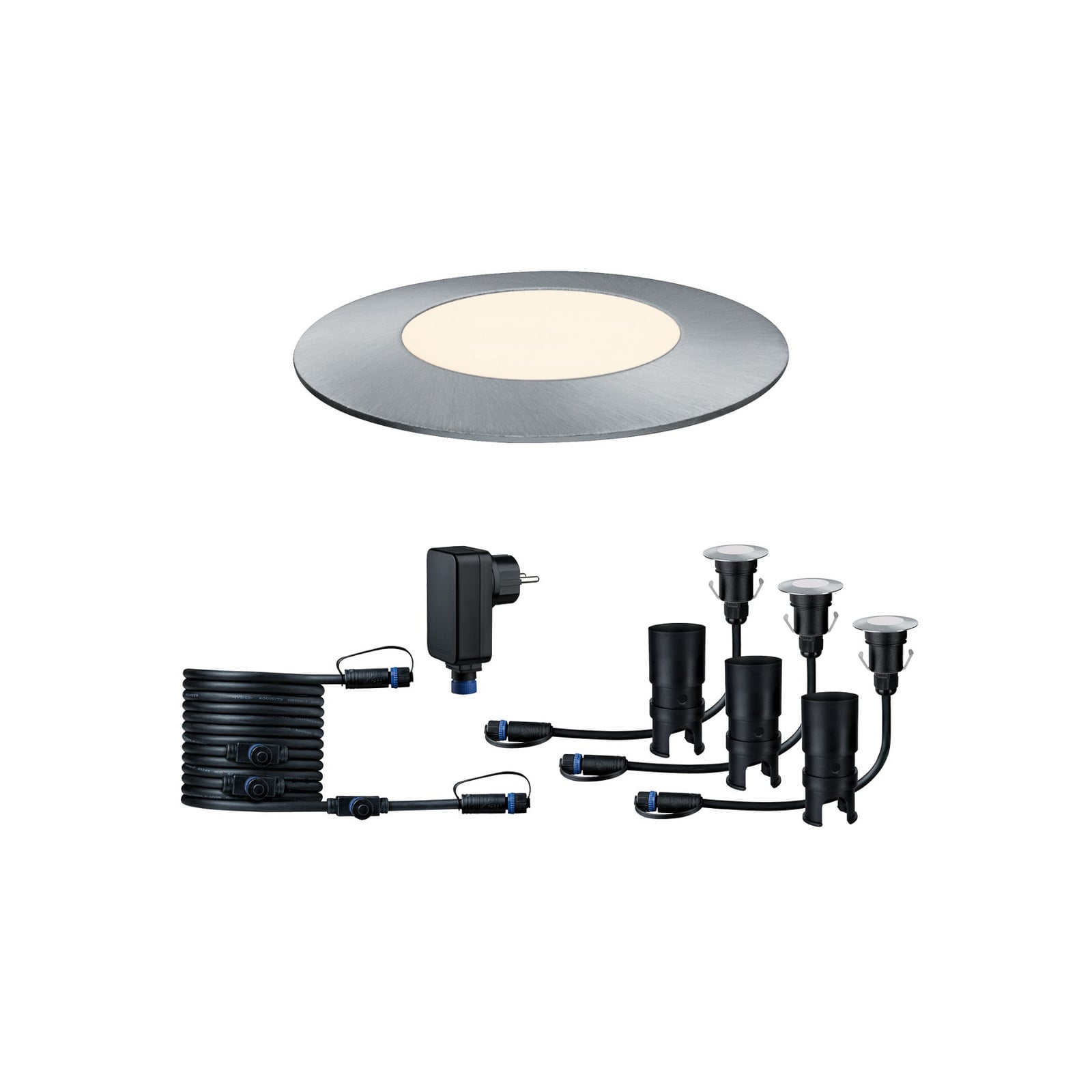 Plug &amp; Shine 3 LED Nedgravningsspot Floor Mini IP67 Silver Paulmann - Moderne - Metal - Med én lyskilde