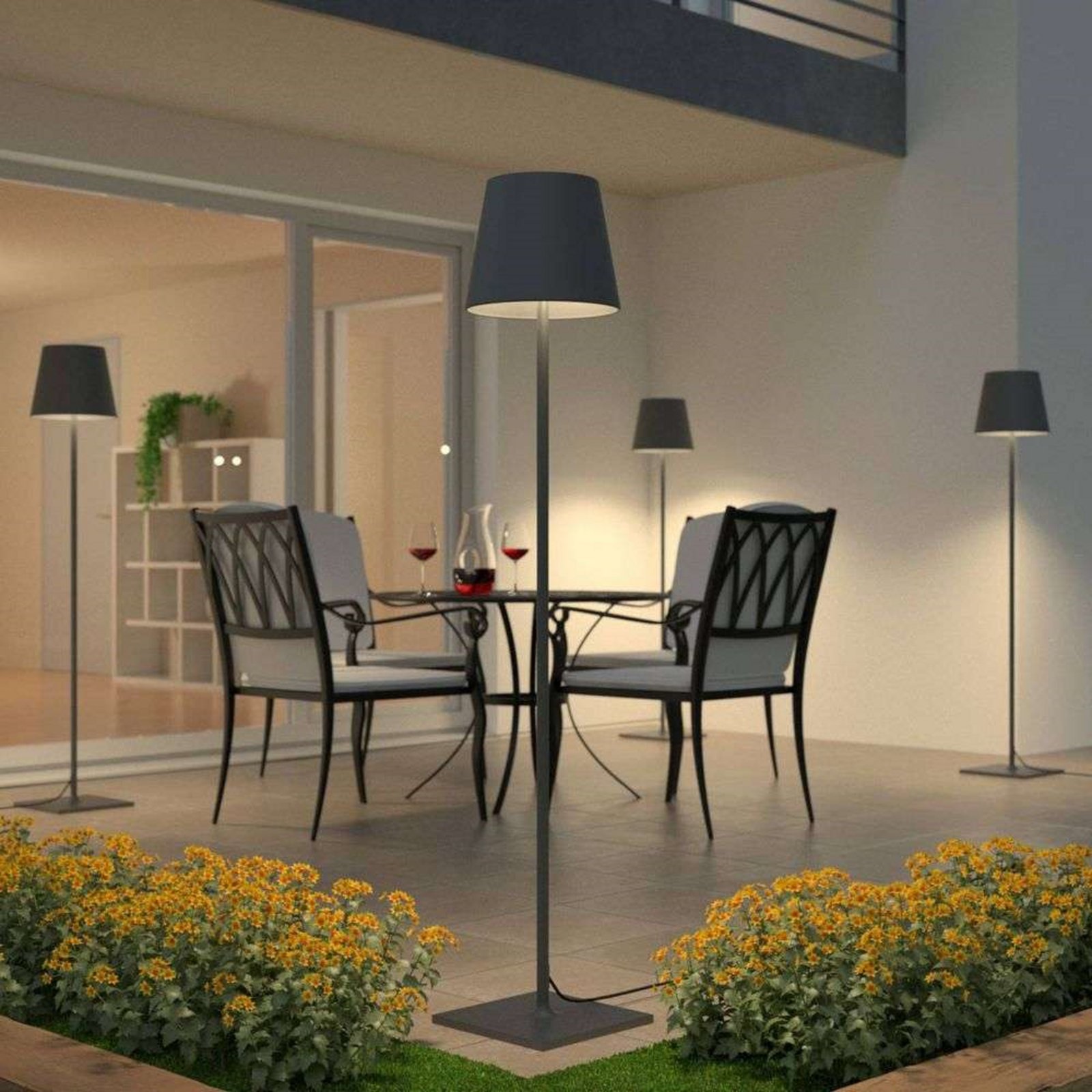 Andrei Buiten Vloerlamp Dark Grey - Lucande