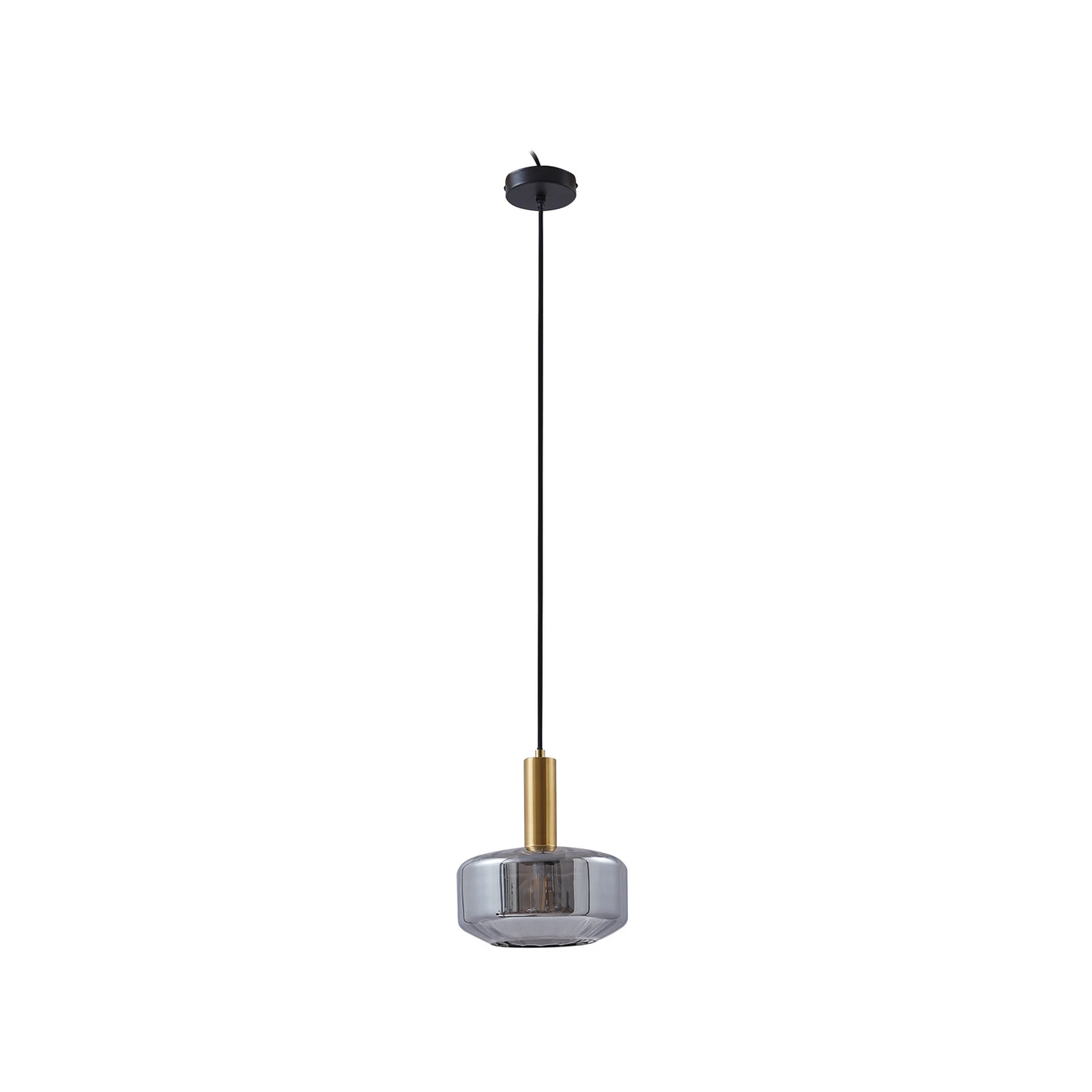 Lindby Hängeleuchte Hildur, Ø 22 cm, 1-flg., rauchgrau, Glas