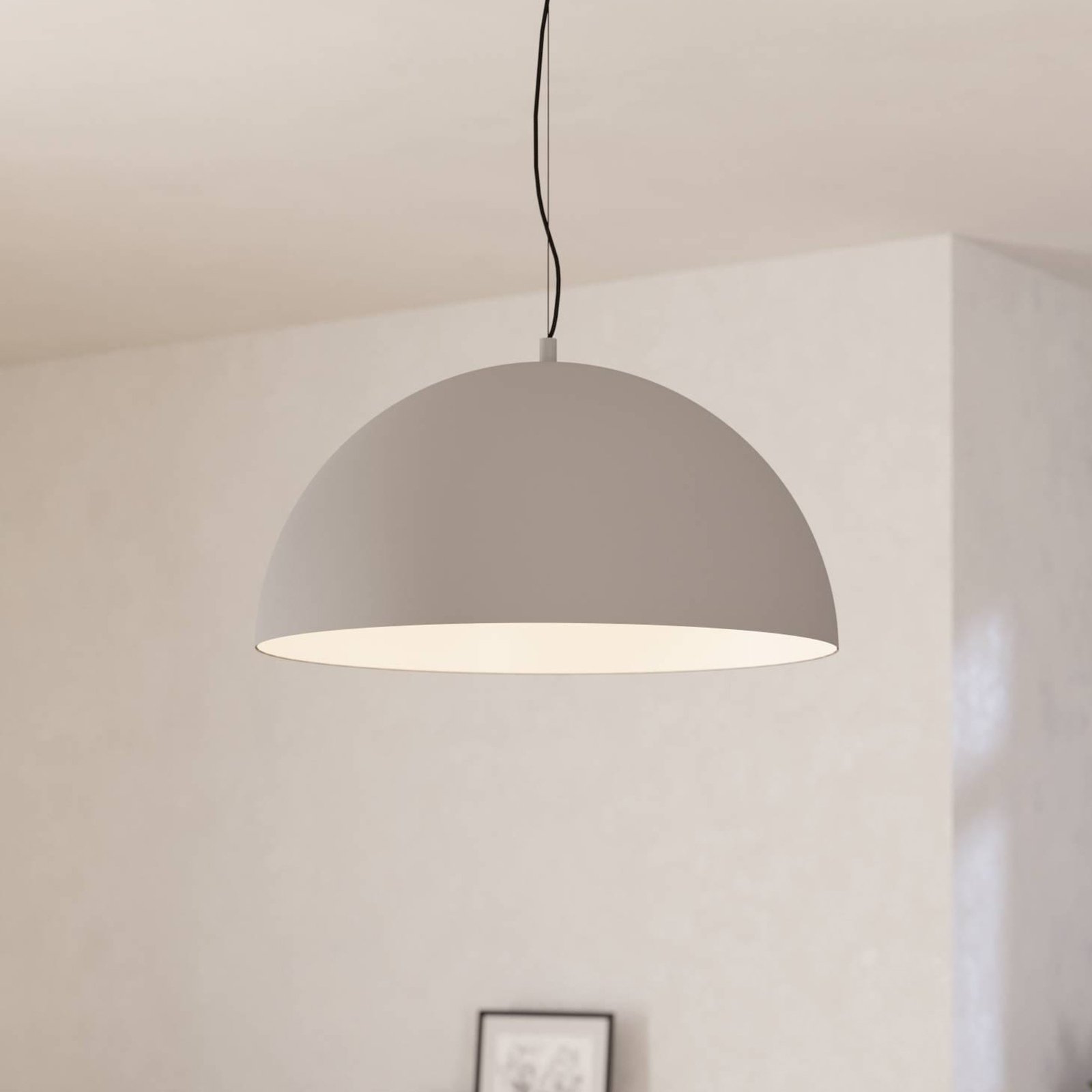 Gaetano 1 hanglamp, Ø 53 cm, grijs/wit, staal