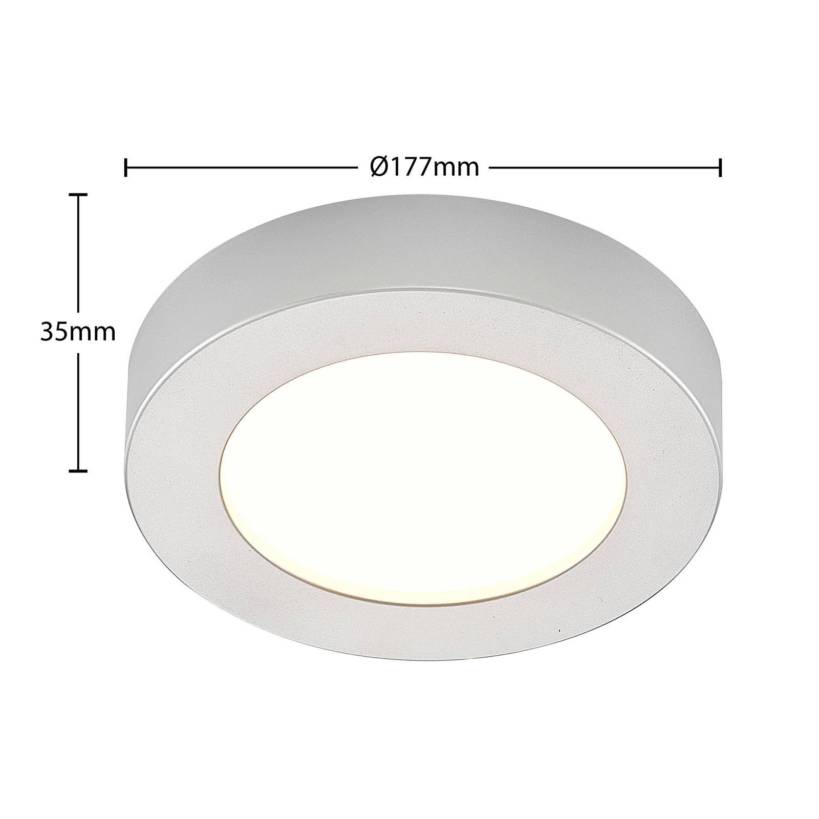 Prios lampa sufitowa LED Edwina, srebrna, 17,7cm, 2szt, ściemniana