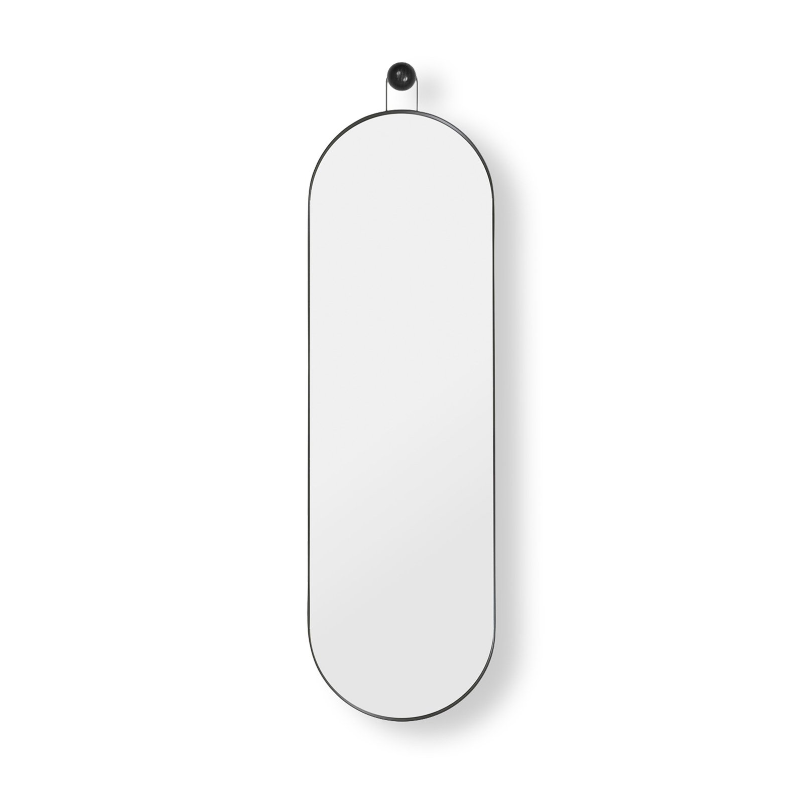 ferm LIVING väggspegel Poise, oval, höjd 99 cm, glas, järn