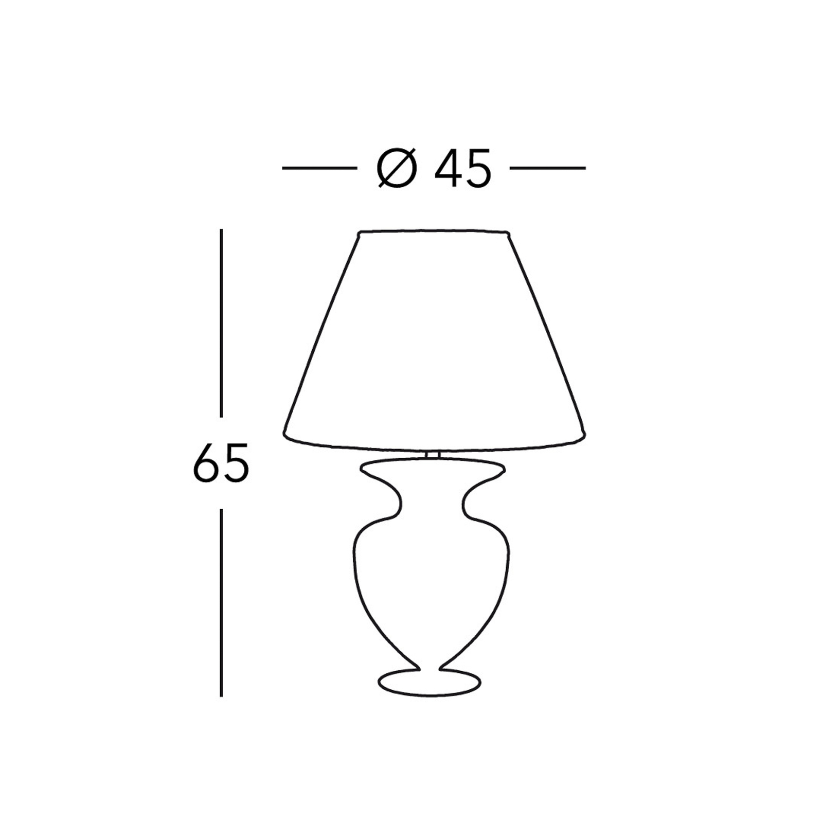 KOLARZ Lampe de table Anfora, crème, hauteur 65 cm, verre