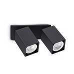 Faretto da parete IDEAL LUX Dynamite Square nero 16,5 cm a 2 luci