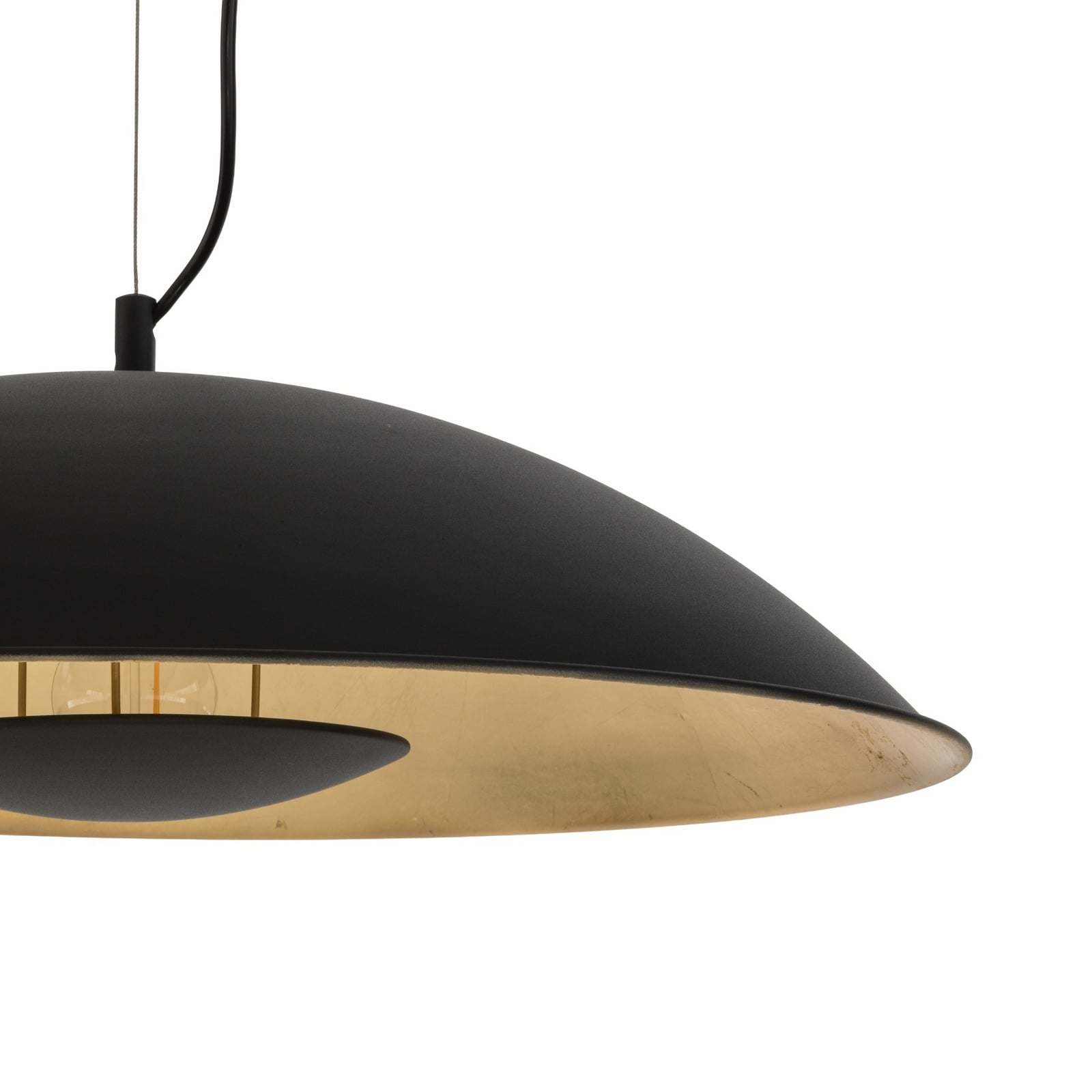 Lindby pendant light Emilienne, black, gold-coloured, Ø 60 cm