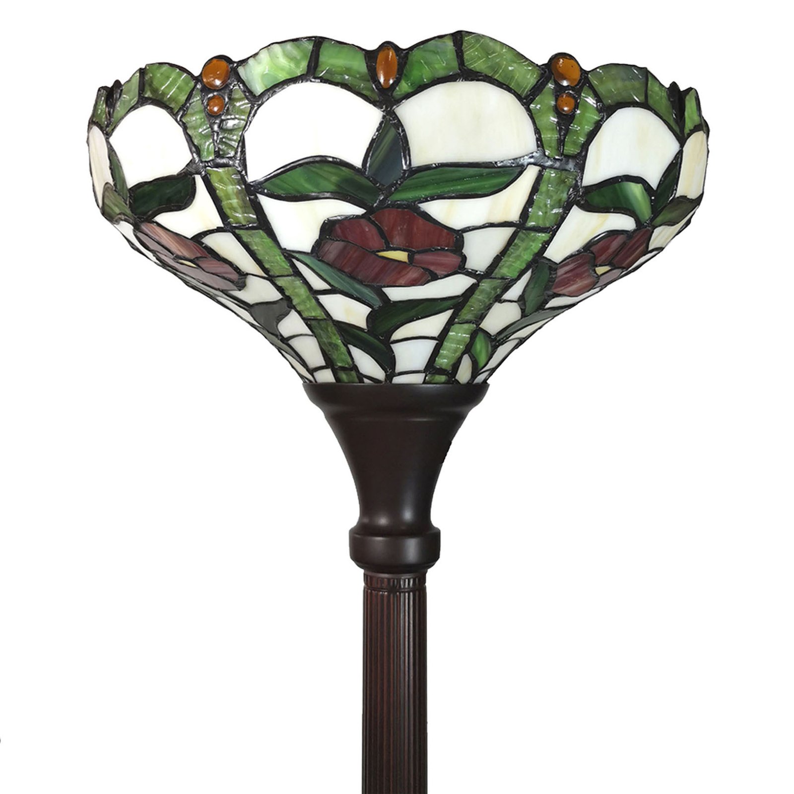 Vloerlamp 6025 met glazen kap in Tiffany-optiek