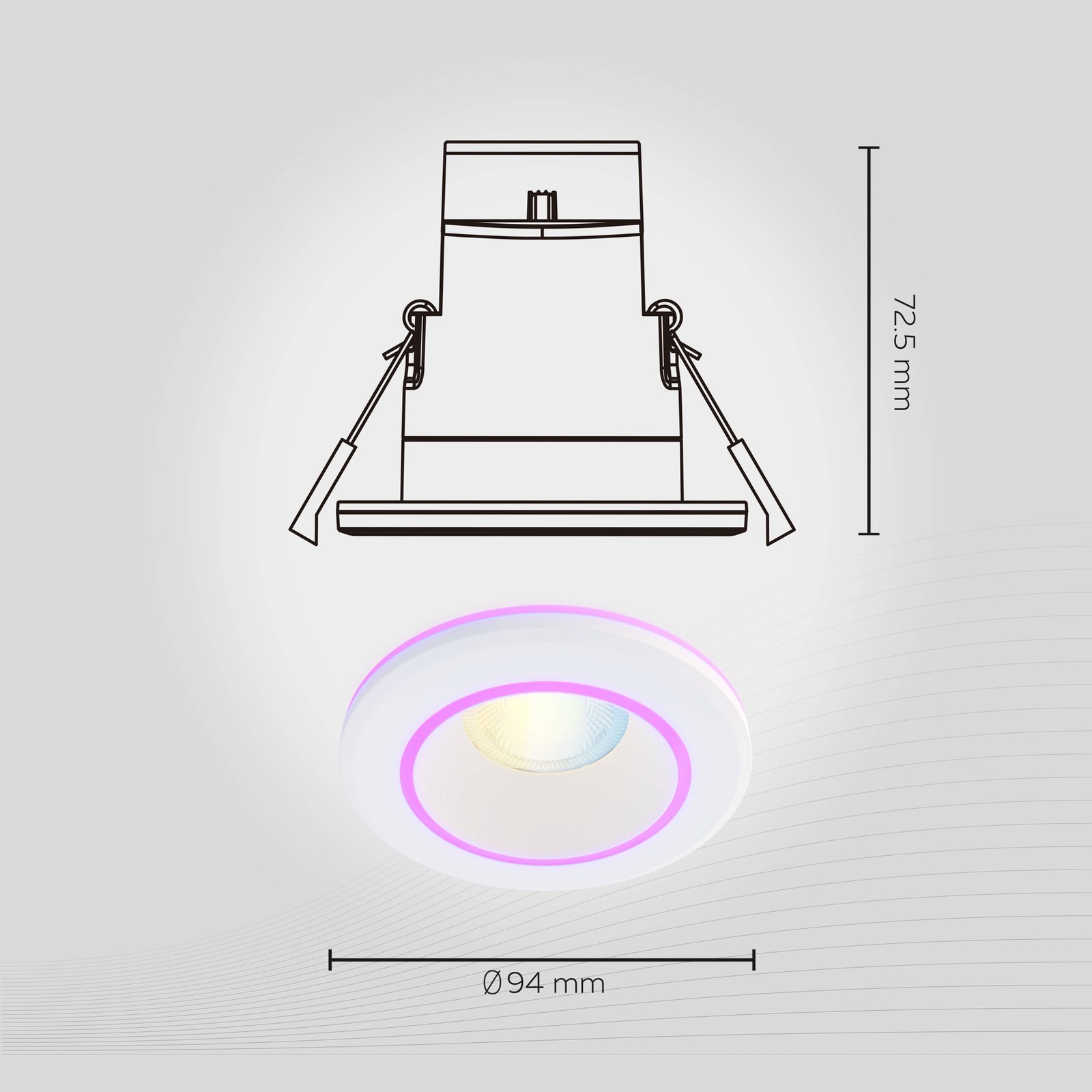 Calex Smart Halo inbouw-downlight CCT RGB wit