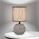 Pinia table lamp, brown, height 27.5 cm, ceramic/linen