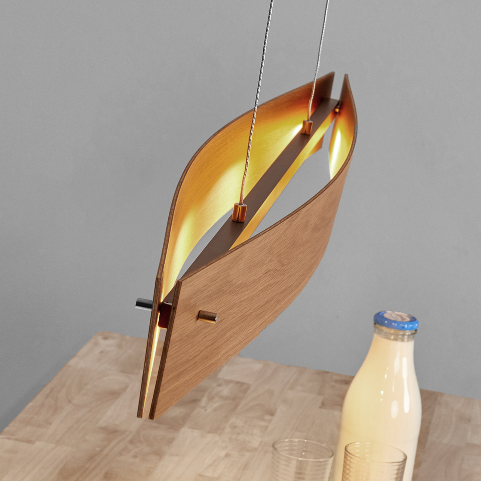 Eiche natur LED Pendelleuchte Malu aus Holz Eiche natur LED Pendelleuchte Malu aus Holz