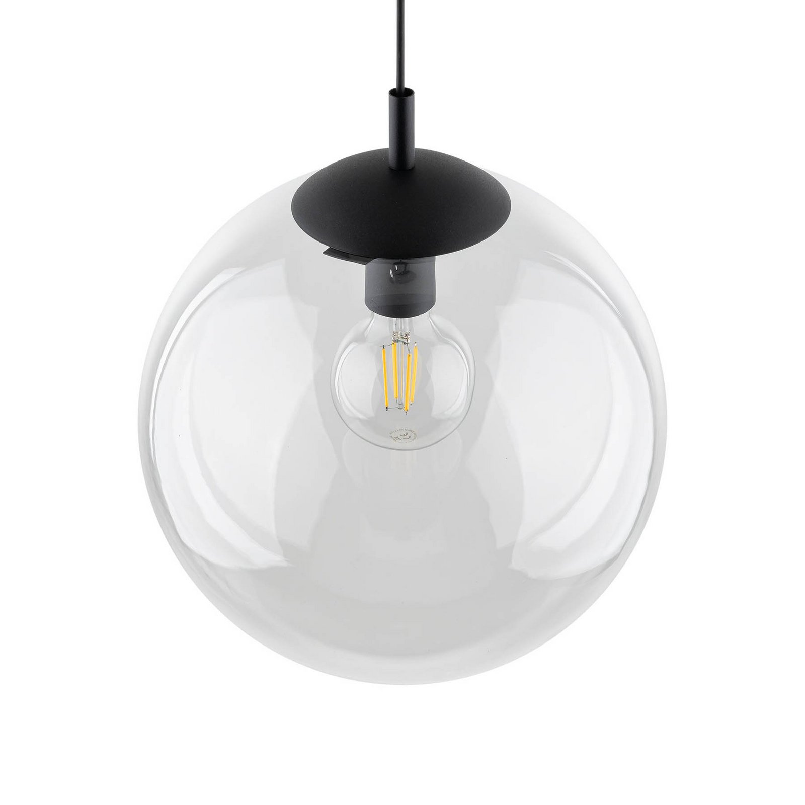 Esme hengelampe, Ø 35 cm, transparent, glass, globe, E27