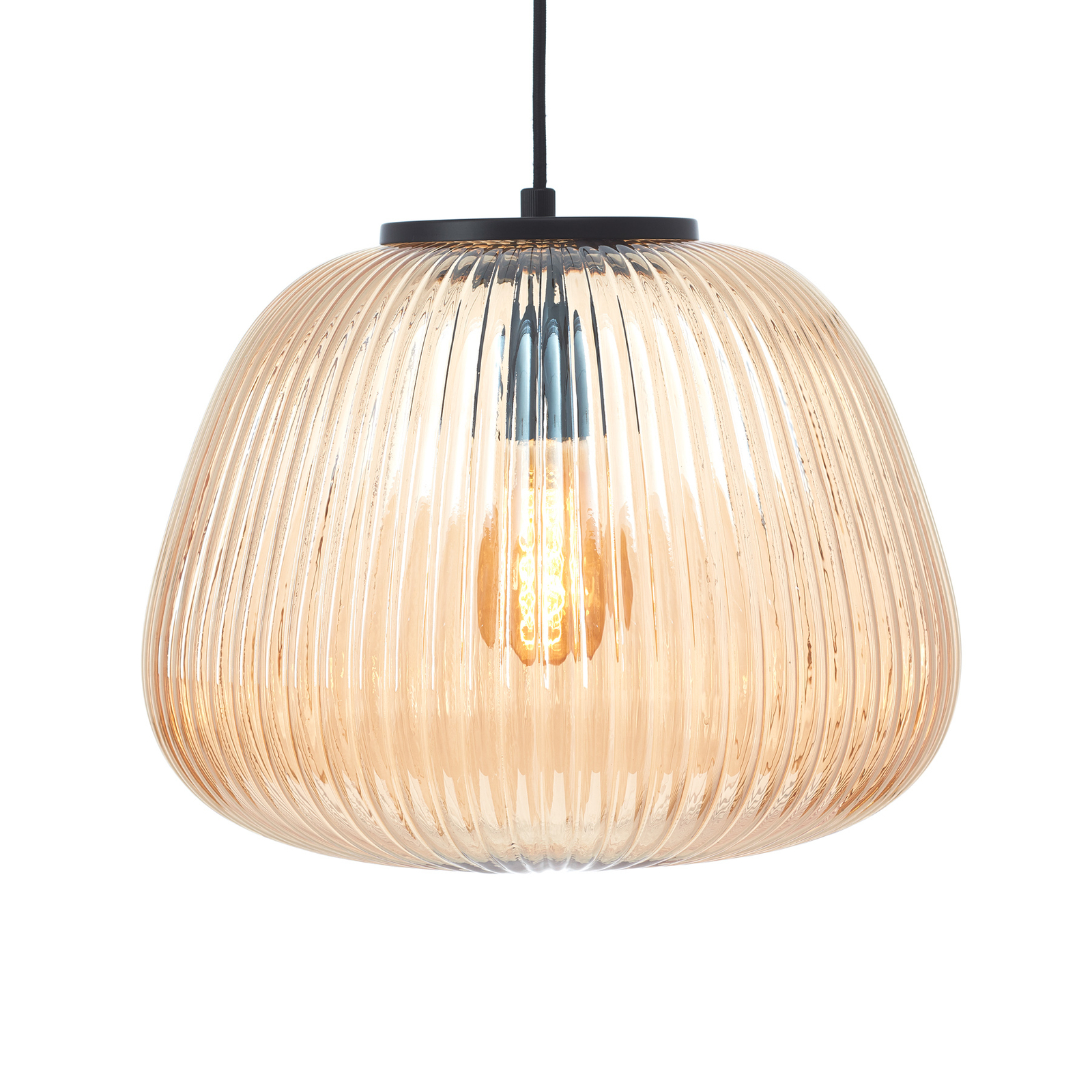 Kaizen hanging light, Ø 35 cm, amber, glass