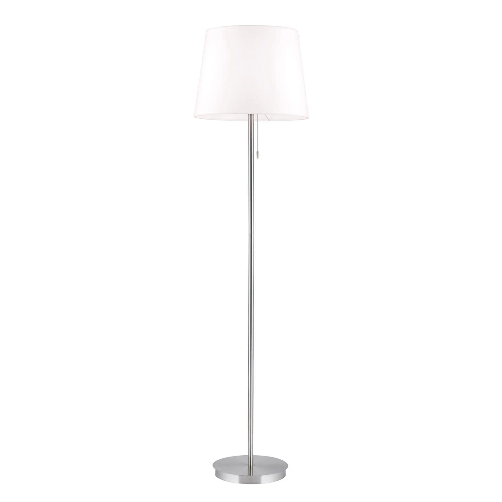 Textilní stojací lampa Ludwig, matný nikl