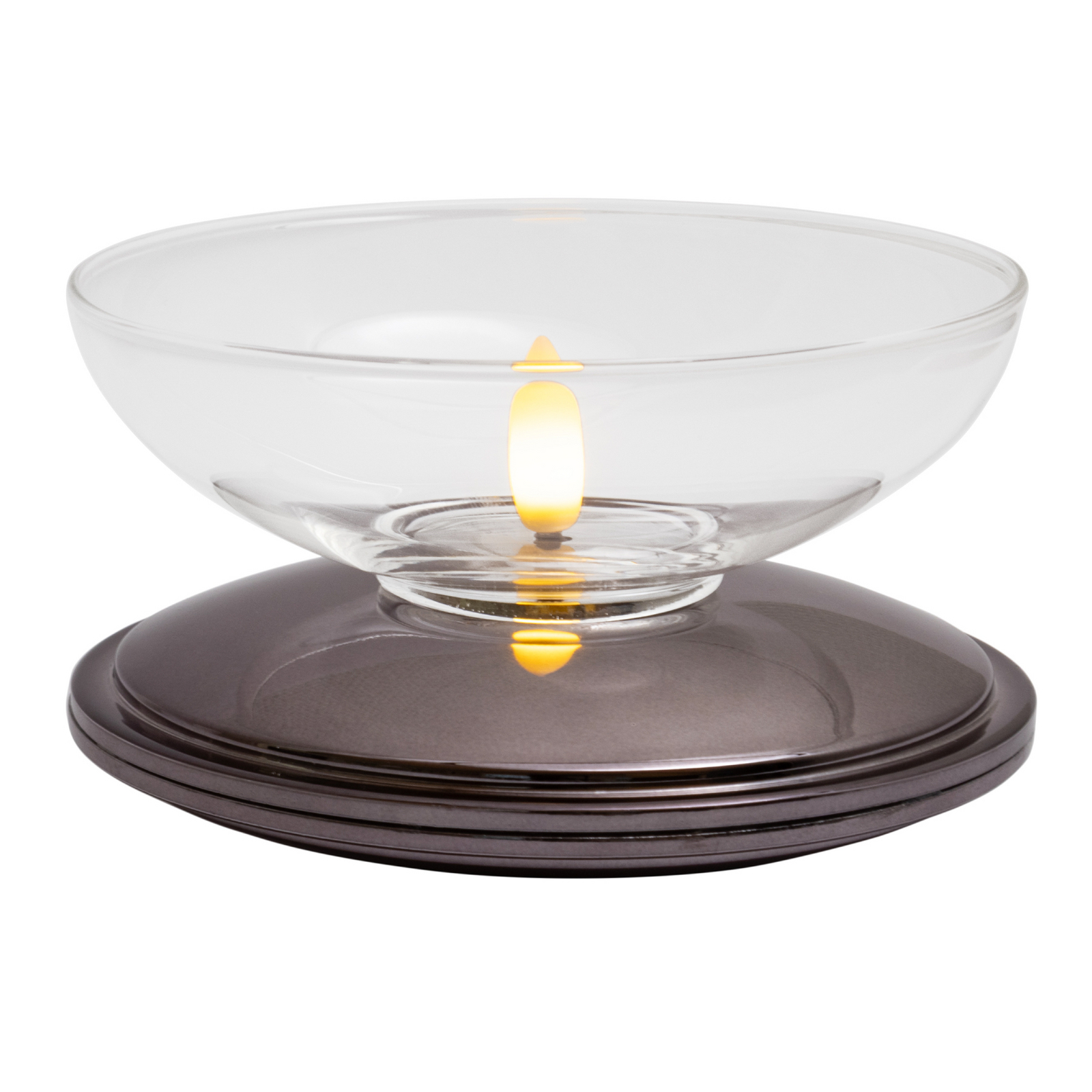 Lámpara decorativa LED Lia, negro niquelado, batería, cristal, plástico Lámpara decorativa LED Lia, negro niquelado, batería, cristal, plástico