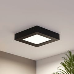 Lámpara LED de techo Prios Alette, negra, 12 W, CCT, atenuable